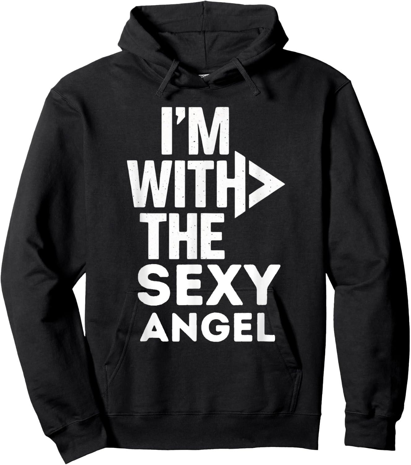I'm With The Sexy Angel Costume Couples Matching Hoodie - Hoodie | Black