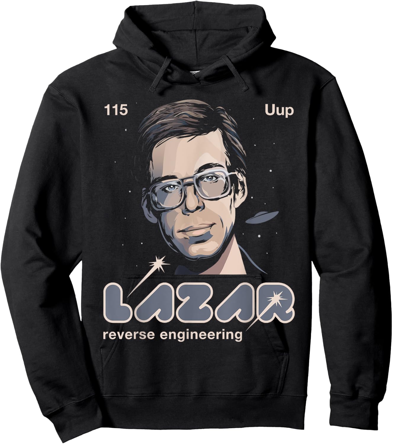 Bob Lazar Reverse Engineering Area 51 - Men's Classic Fit Blue Short Sleeve - Small Hoodie - Hoodie | Black