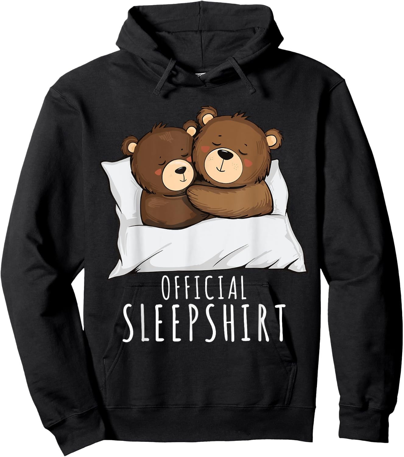 Couples Bear Pajama Official Sleepshirt Bears Hoodie - Hoodie | Black