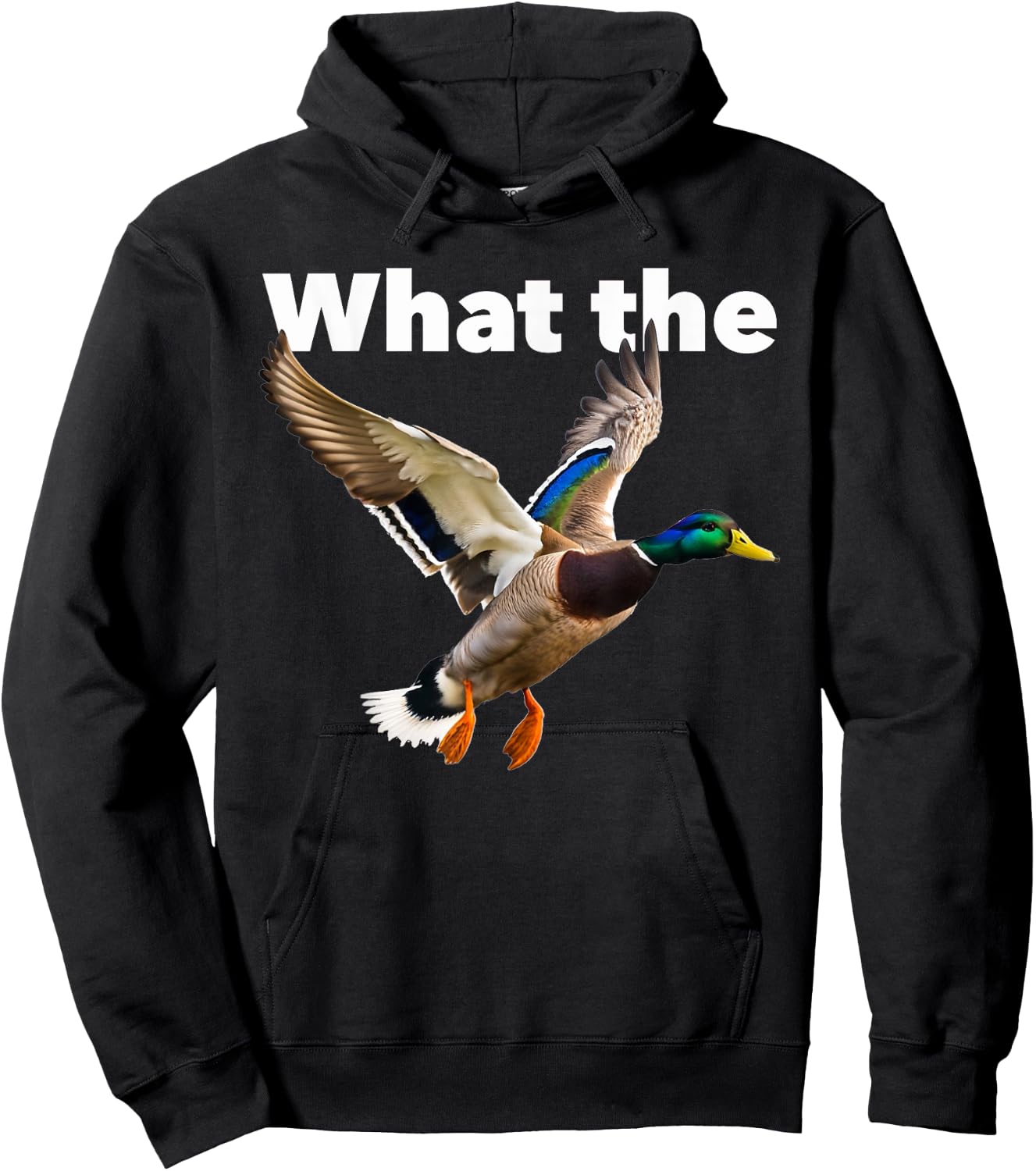 What the duck flying mallard Hoodie - Hoodie | Black