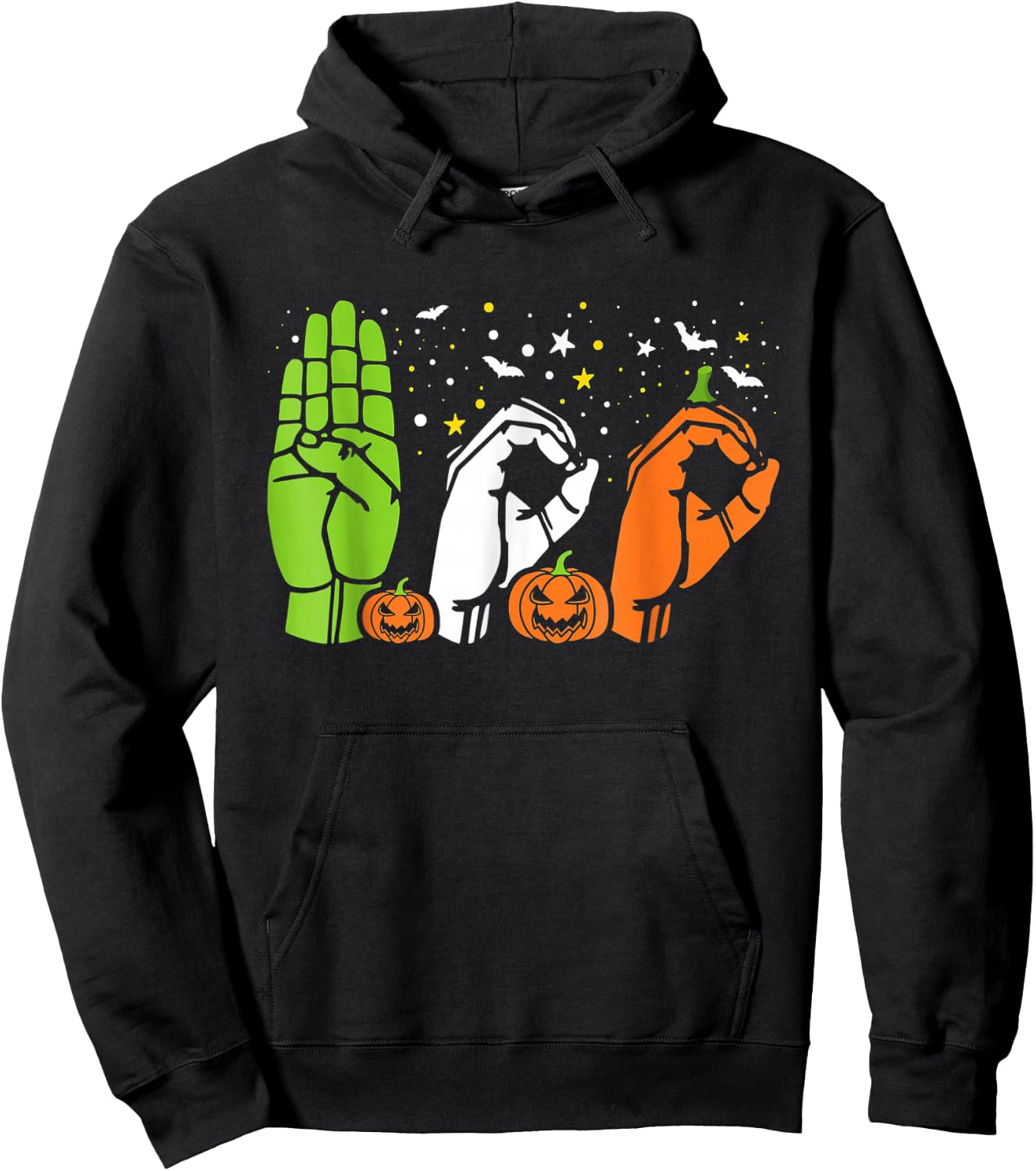 Boo Hands American Sign Language ASL Halloween Pride Hoodie - Hoodie | Black