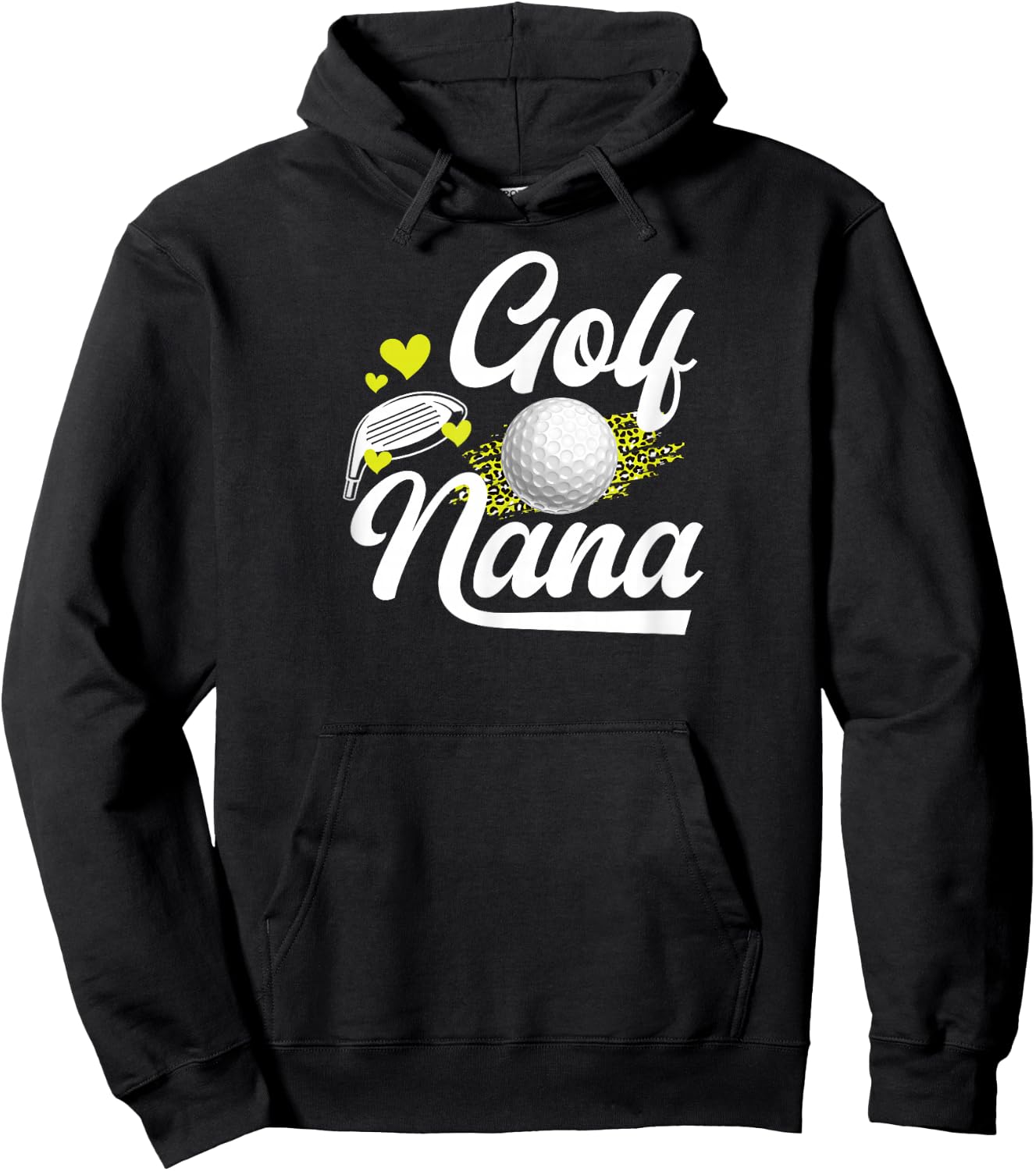 Golf Nana Leopard Golfer Nana Of A Golf Player Nana Hoodie - Hoodie | Black