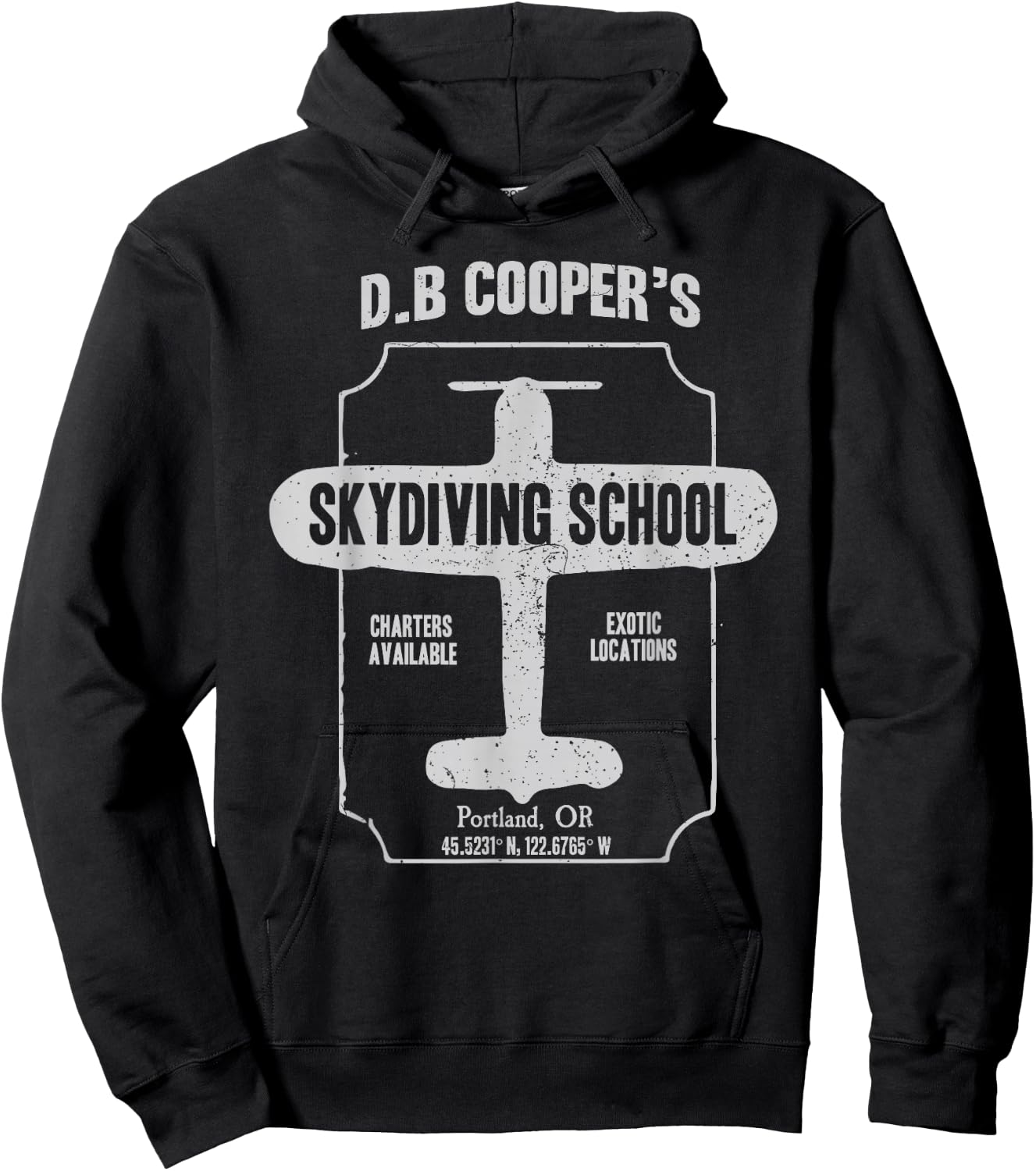 D.B. Cooper Skydiving School T Shirt Hoodie - Hoodie | Black