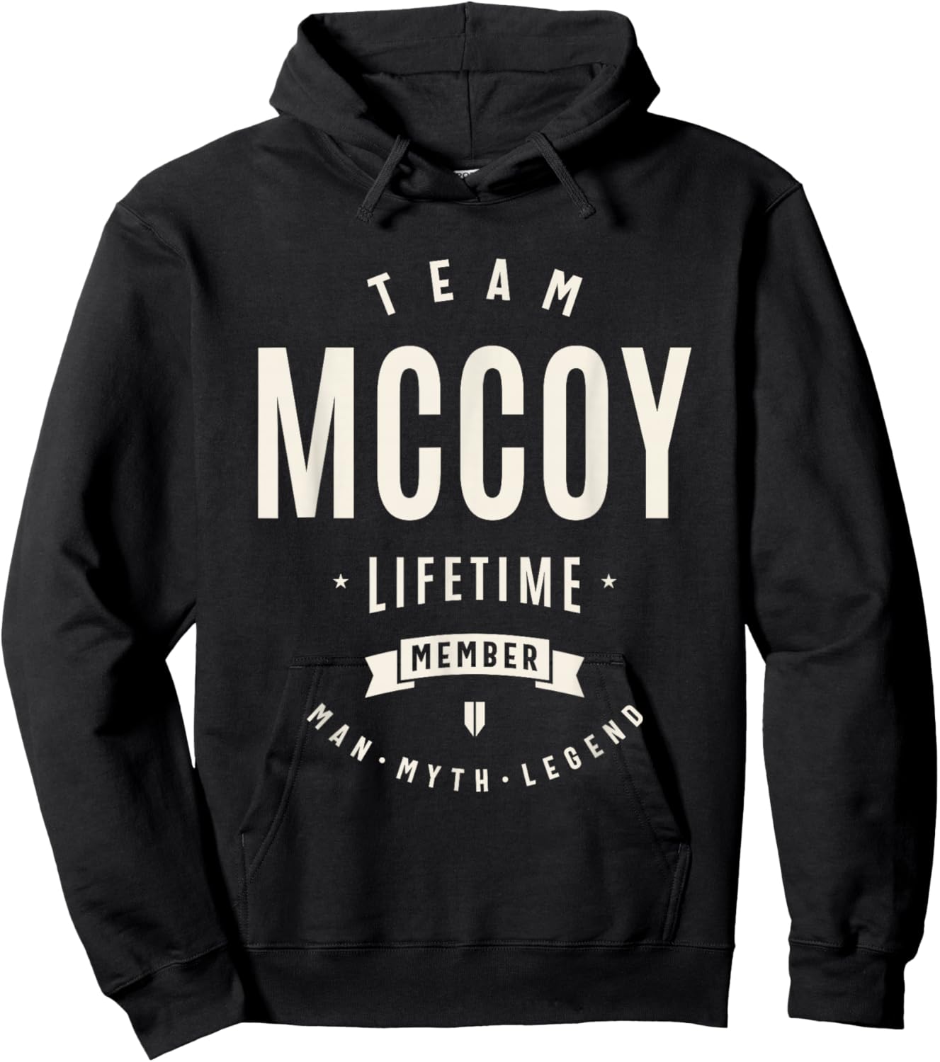 Mccoy Personalized Name Apparel Cld -Adult Fun Black Small Short Sleeve Team Mccoy Lifetime Member Man Myth Legend Hoodie - Hoodie | Black