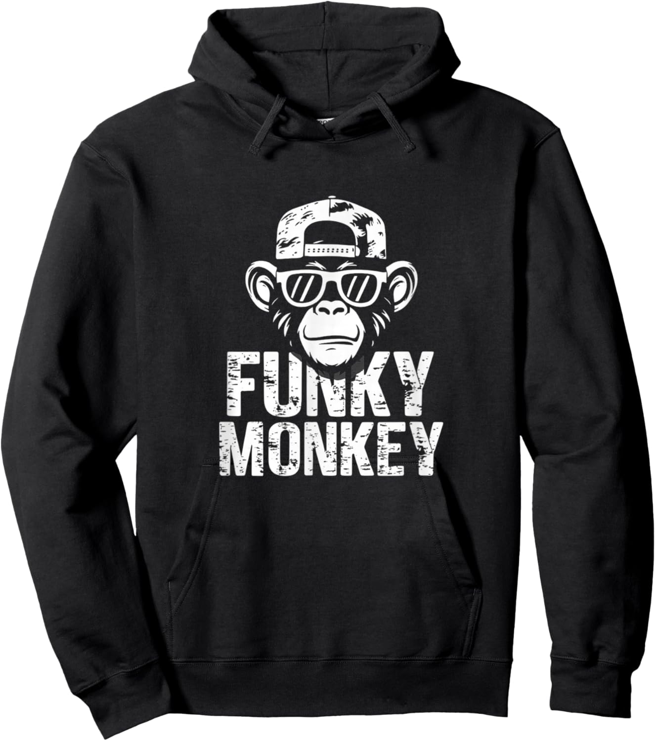 Funky Monkey Cool Monkey Graphic Hoodie - Hoodie | Black