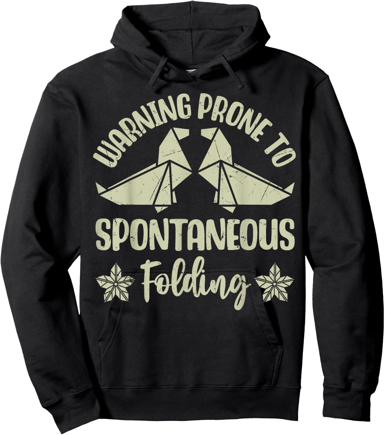 Warning prone to spontaneous Folding Origami Hoodie - Hoodie | Black