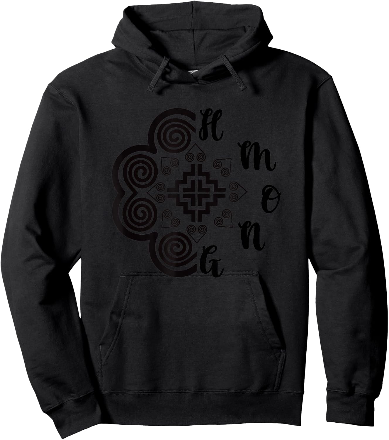 Elephant foot print with word Hmong Hoodie - Hoodie | Black