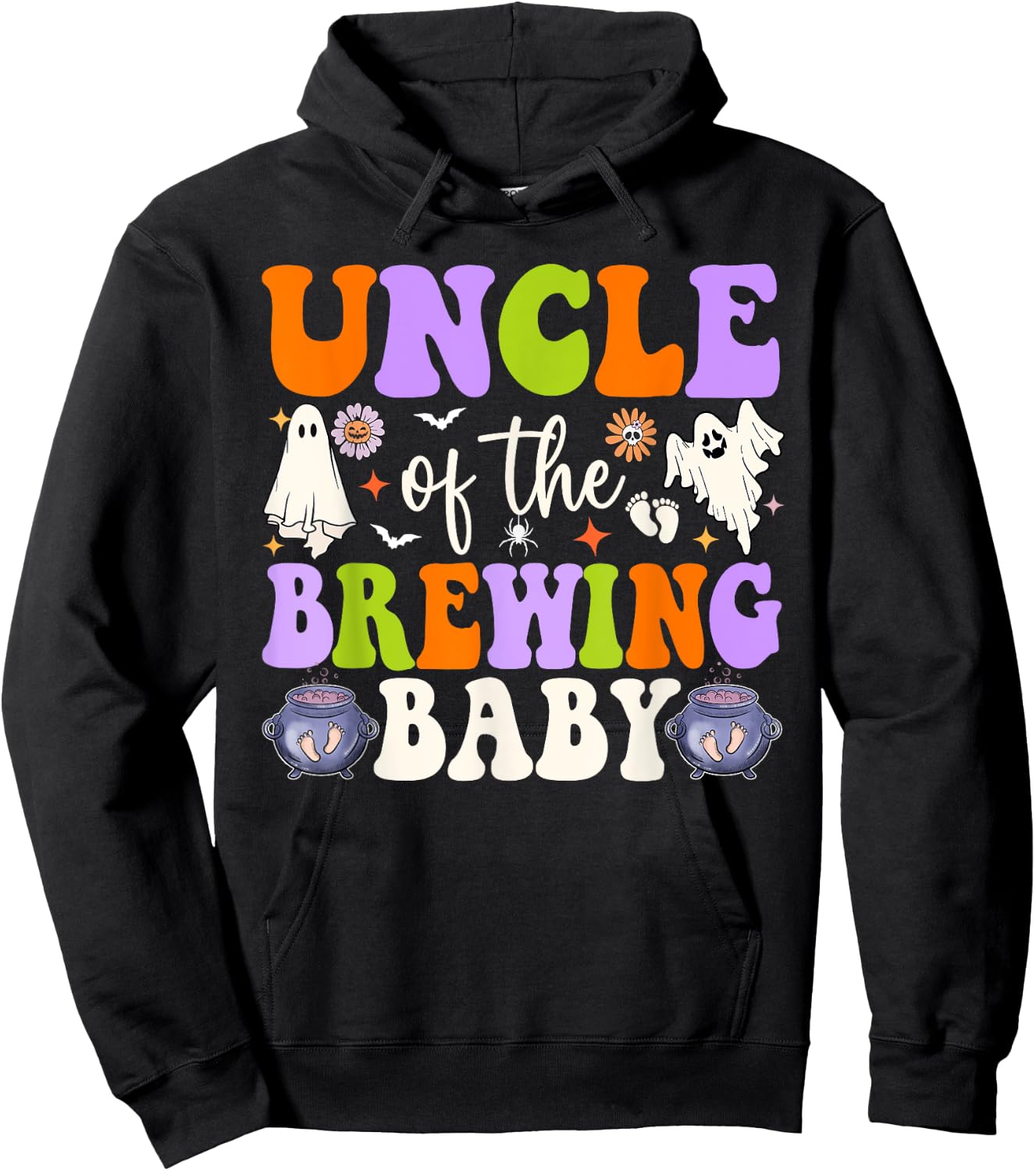 Uncle of the Brewing Baby Halloween Theme Baby Shower Spooky Hoodie - Hoodie | Black
