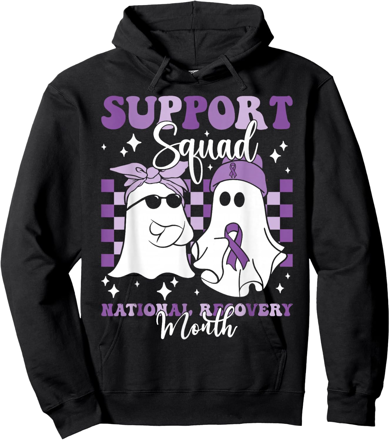 Support Squad National Recovery Month Addiction Recovery Hoodie - Hoodie | Black