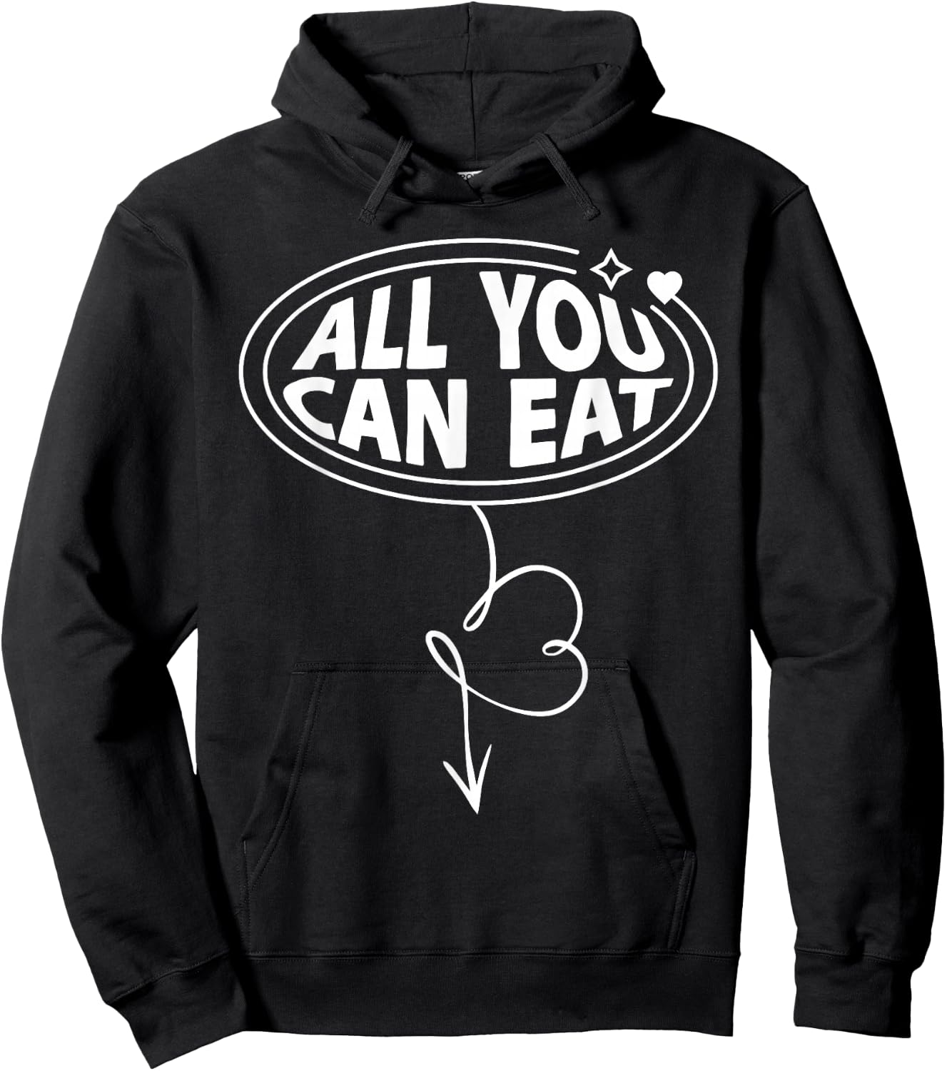 Crude Adult Humor Inappropriate Funny ALL YOU CAN EAT Arrow Hoodie - Hoodie | Black