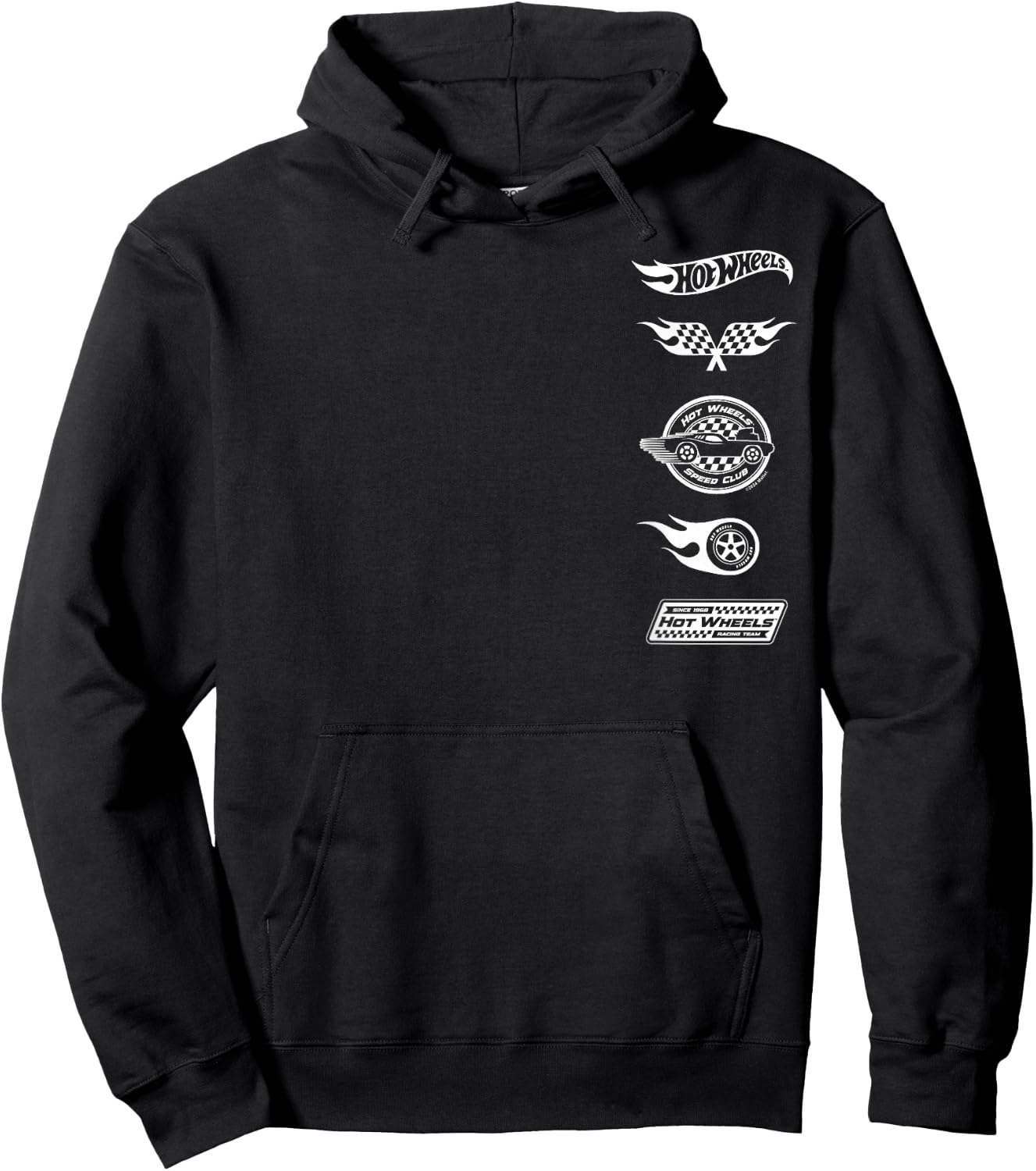 Hot Wheels - White Stacked Icon Logos Speed Club Racing Team Hoodie - Hoodie | Black