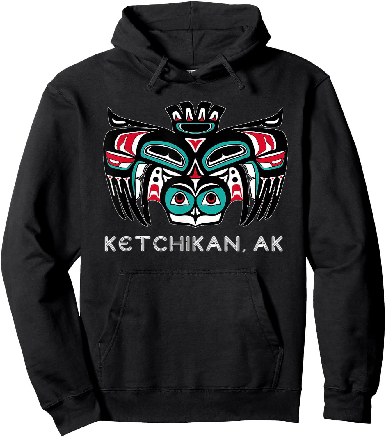 Ketchikan Alaska Native American Art Style Tlingit Owl Bird Hoodie - Hoodie | Black