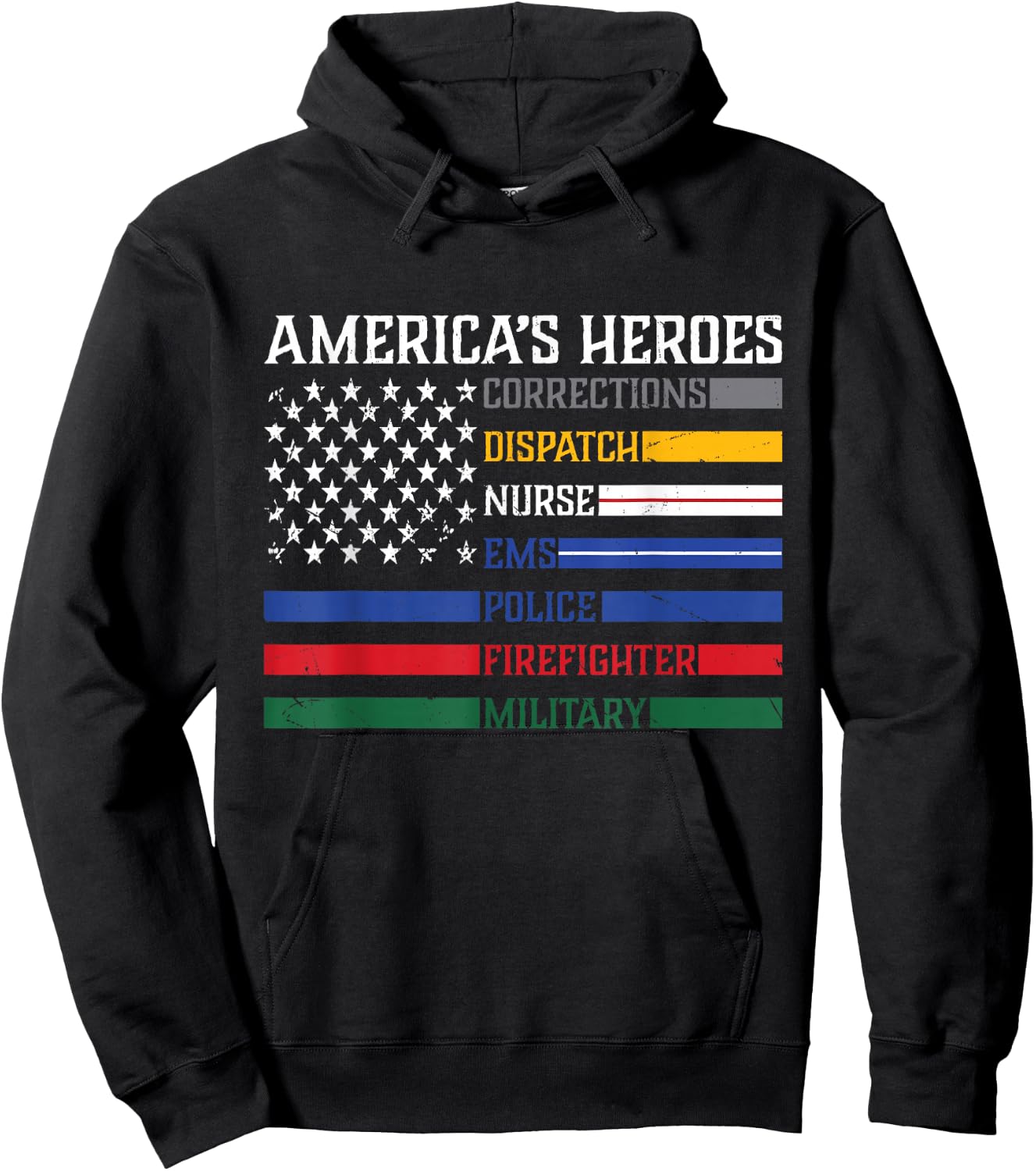 First Responders,Police, Military, Firefighter, Nurse Hoodie - Hoodie | Black