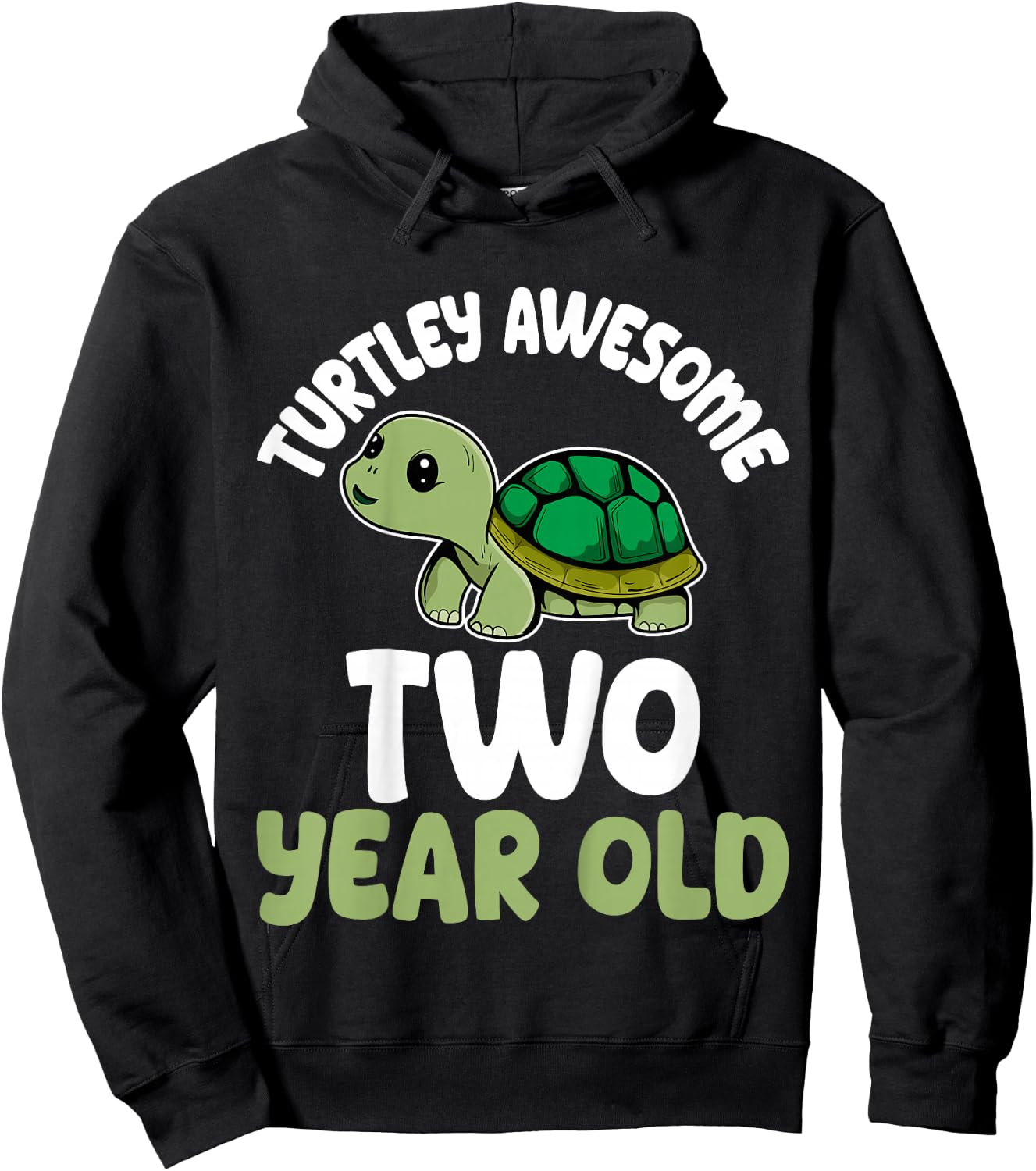 Turtley Awesome Two Years Old 2nd Birthday Party Turtle Kids Hoodie - Hoodie | Black