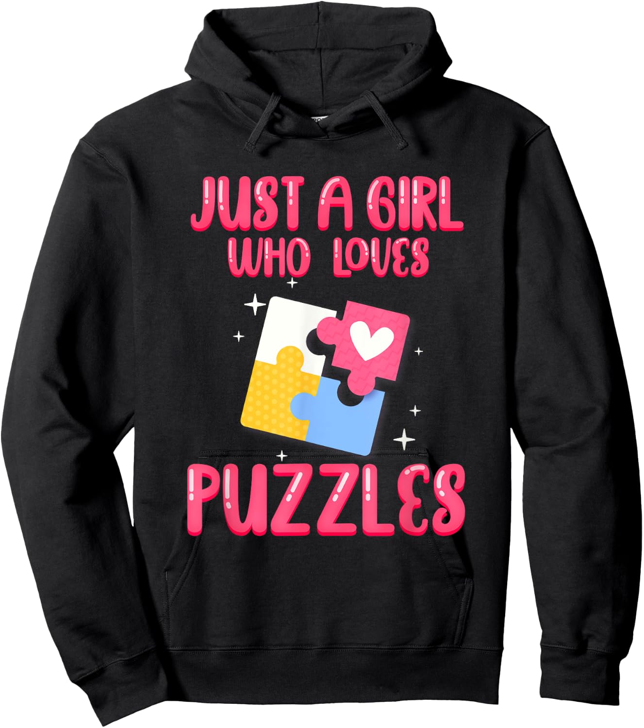 a Girl Who Loves Jigsaw Puzzle Puzzleologist Hoodie - Hoodie | Black