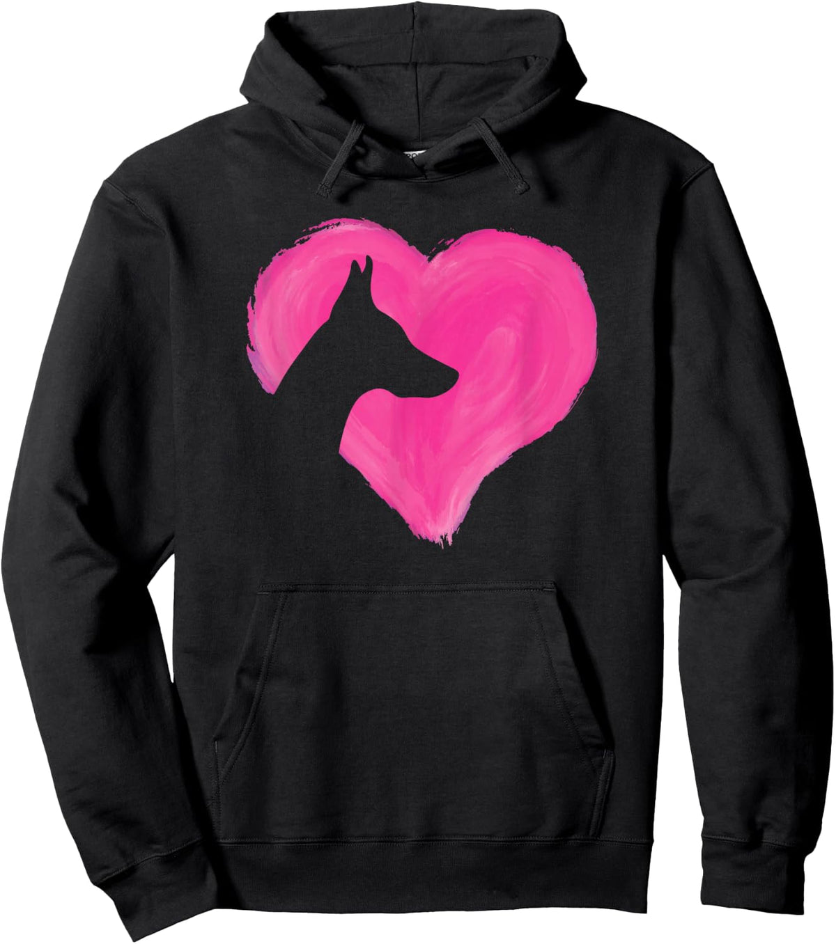 Doberman Heart Silhouette Dobermann Family Breed Dog Hoodie - Hoodie | Black