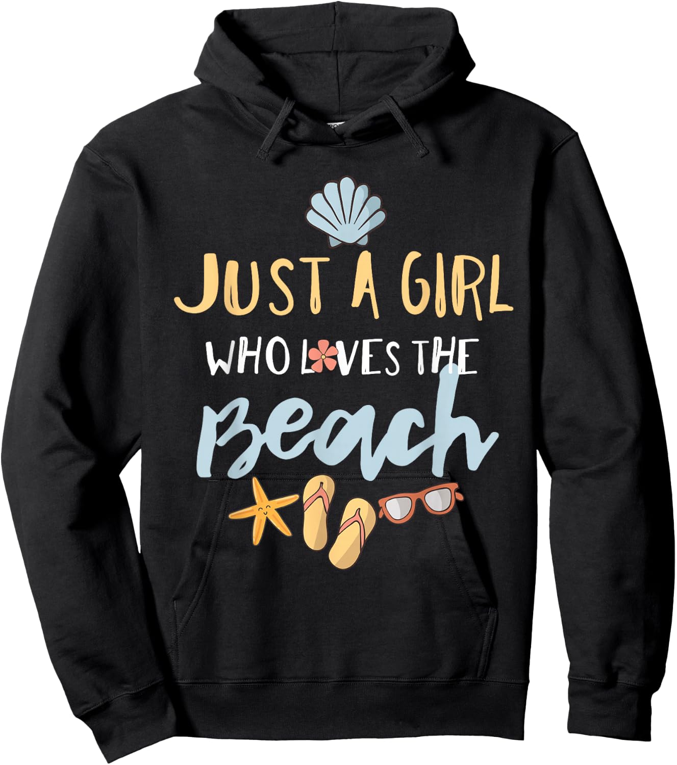 Just a Girl Who Loves the Beach Hoodie - Hoodie | Black