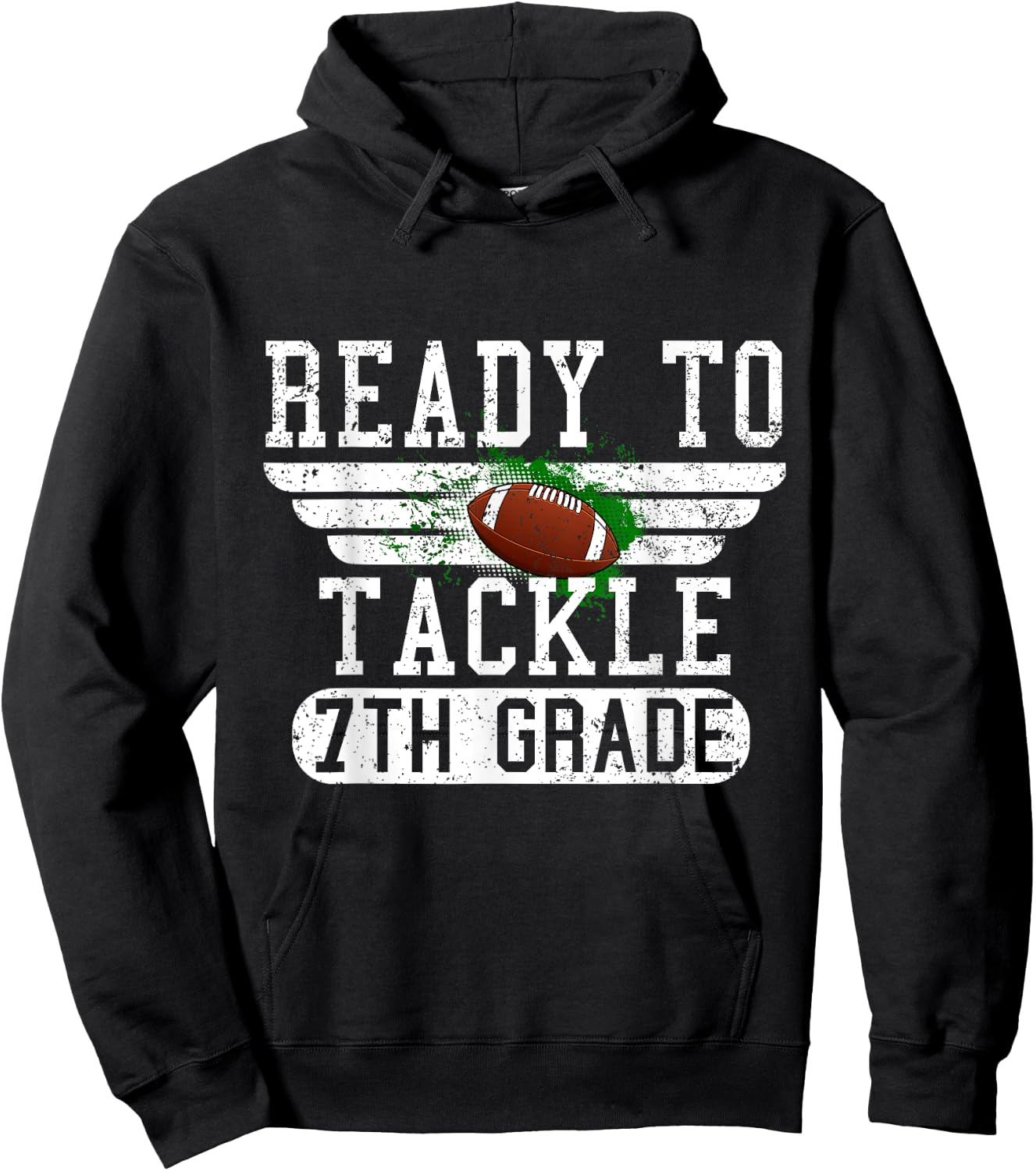 Ready To Tackle 7th Grade Football First Day Sport Boys Hoodie - Hoodie | Black