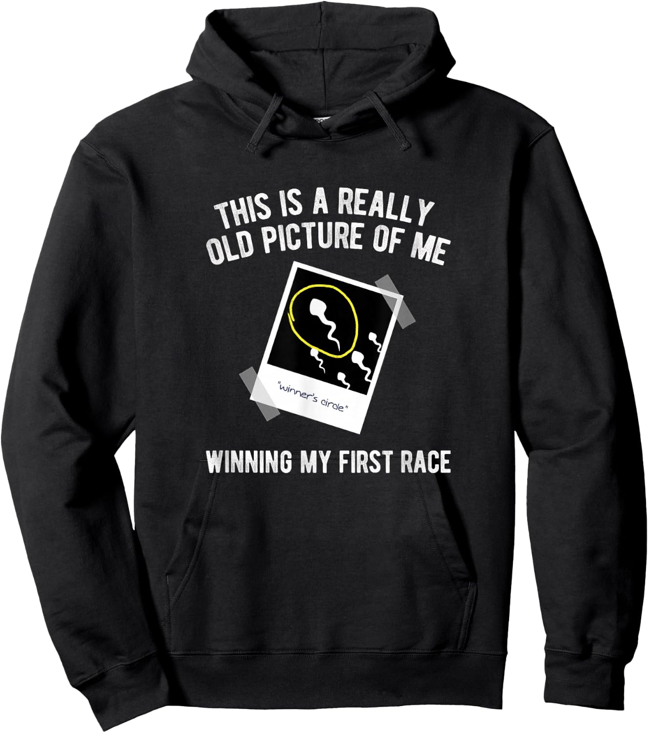 Really Old Picture of Me First Race, Funny Saying Gag Gift Hoodie - Hoodie | Black