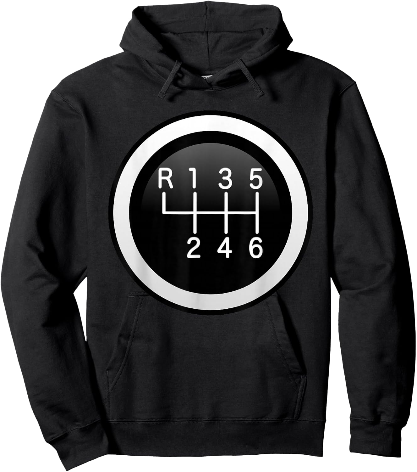 6 Speed Manual Stick Gear Shift Auto Racing Car Hoodie - Hoodie | Black