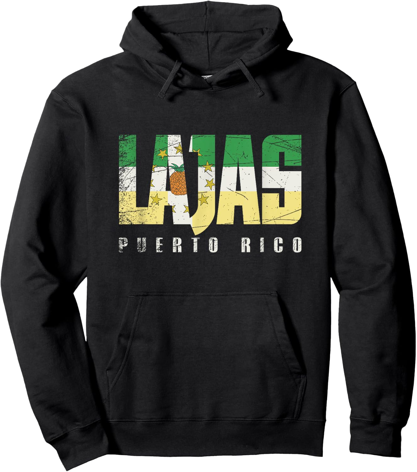 Lajas City in Puerto Rico, Lajas Flag Hoodie - Hoodie | Black