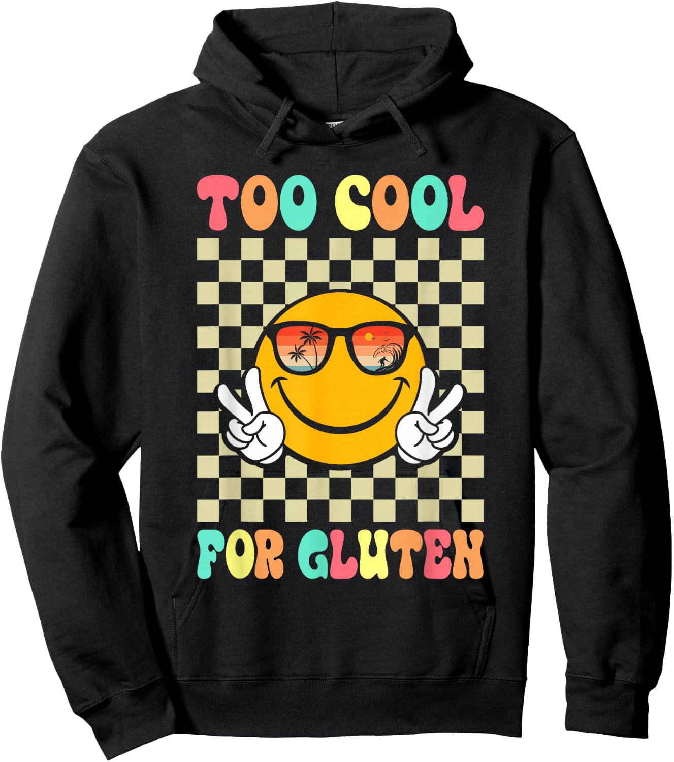 Too Cool For Gluten Celiac Disease Gluten Free Anti Gluten Hoodie - Hoodie | Black