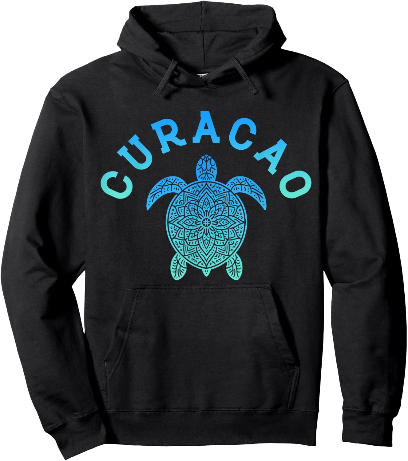 Curacao Tribal Sea Turtle Beach Vacation Hoodie - Hoodie | Black
