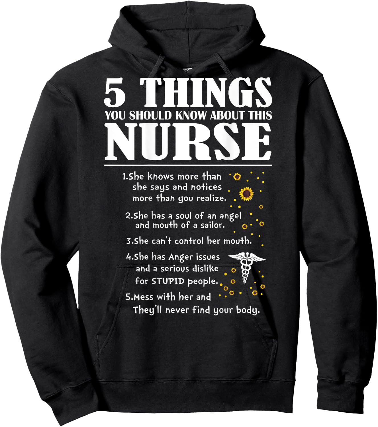 5 Things You Should Know About This Nurse (on back) Hoodie - Hoodie | Black