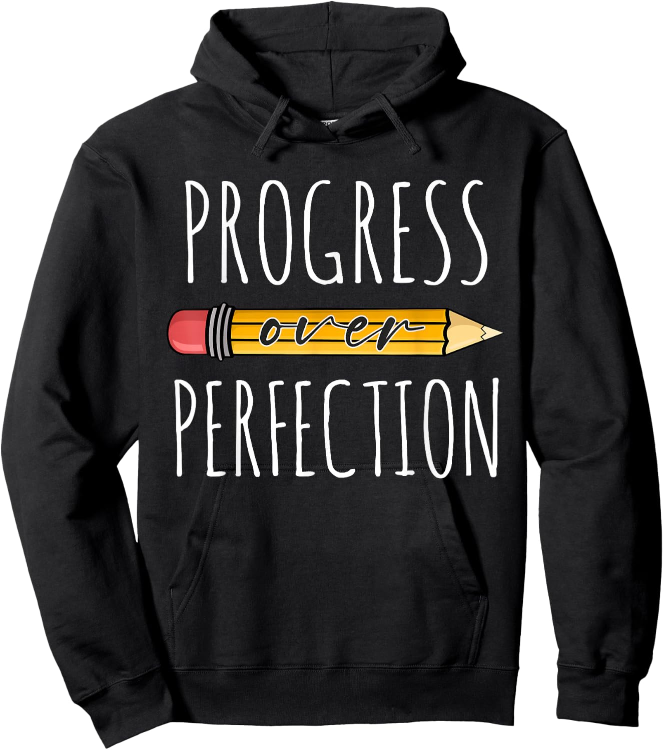 Motivational Progress Over Perfection Teacher Back to School Hoodie - Hoodie | Black