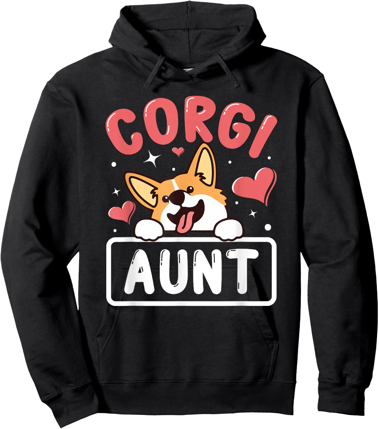 Corgi Aunt Funny Corgi Dog Lover Men Women Hoodie - Hoodie | Black