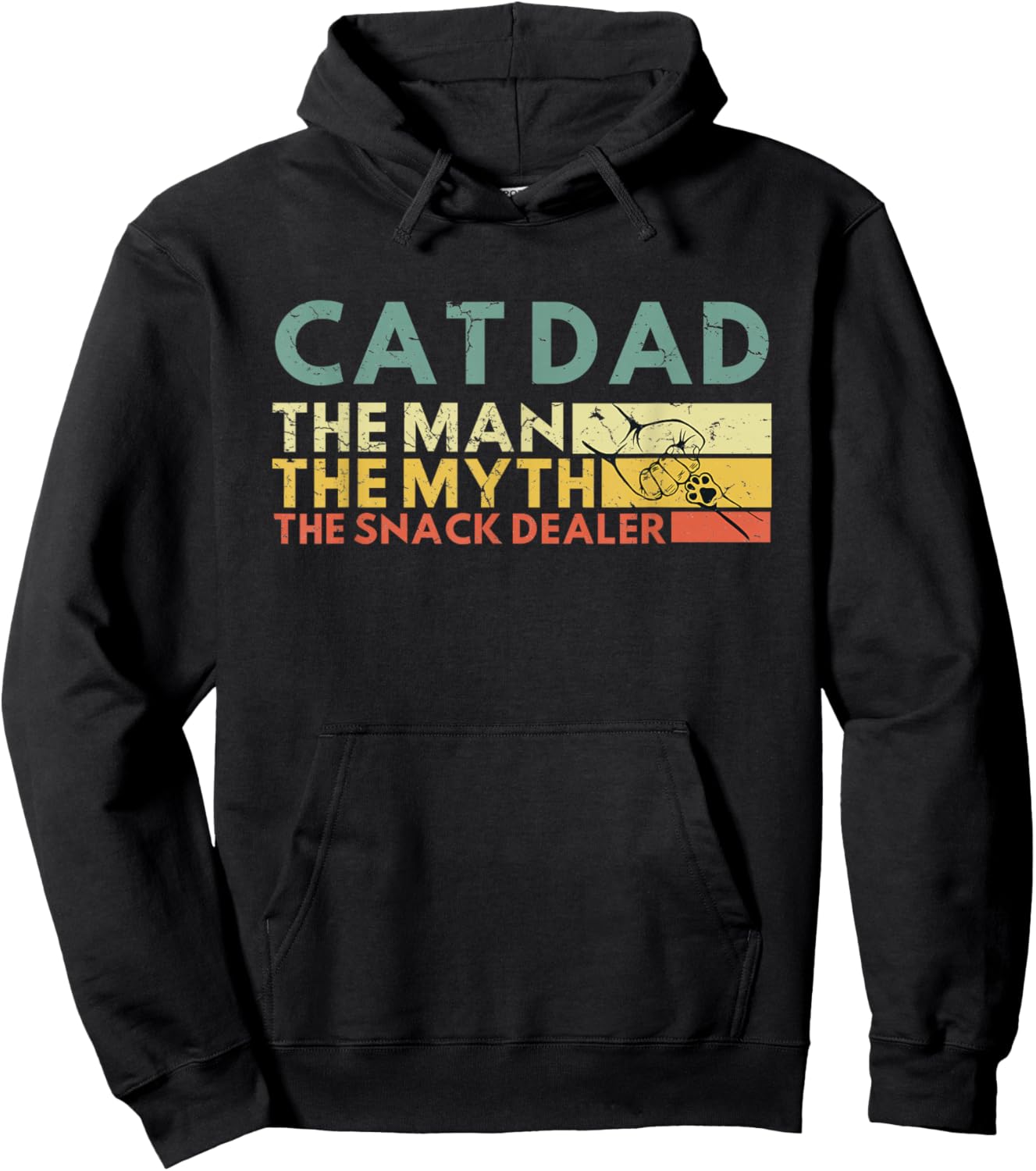Cat Dad The Man The Myth The Snack Dealer Cat Fathers Day Hoodie - Hoodie | Black