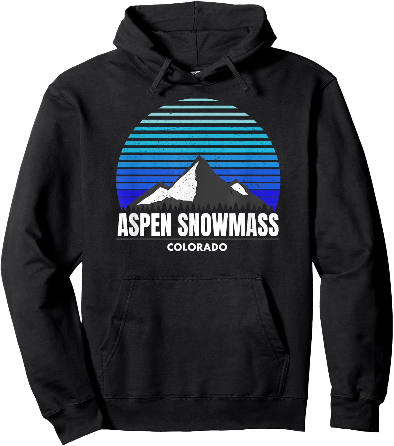 Aspen Snowmass Colorado Bluebird Day - Elevated CO Skiing Hoodie - Hoodie | Black