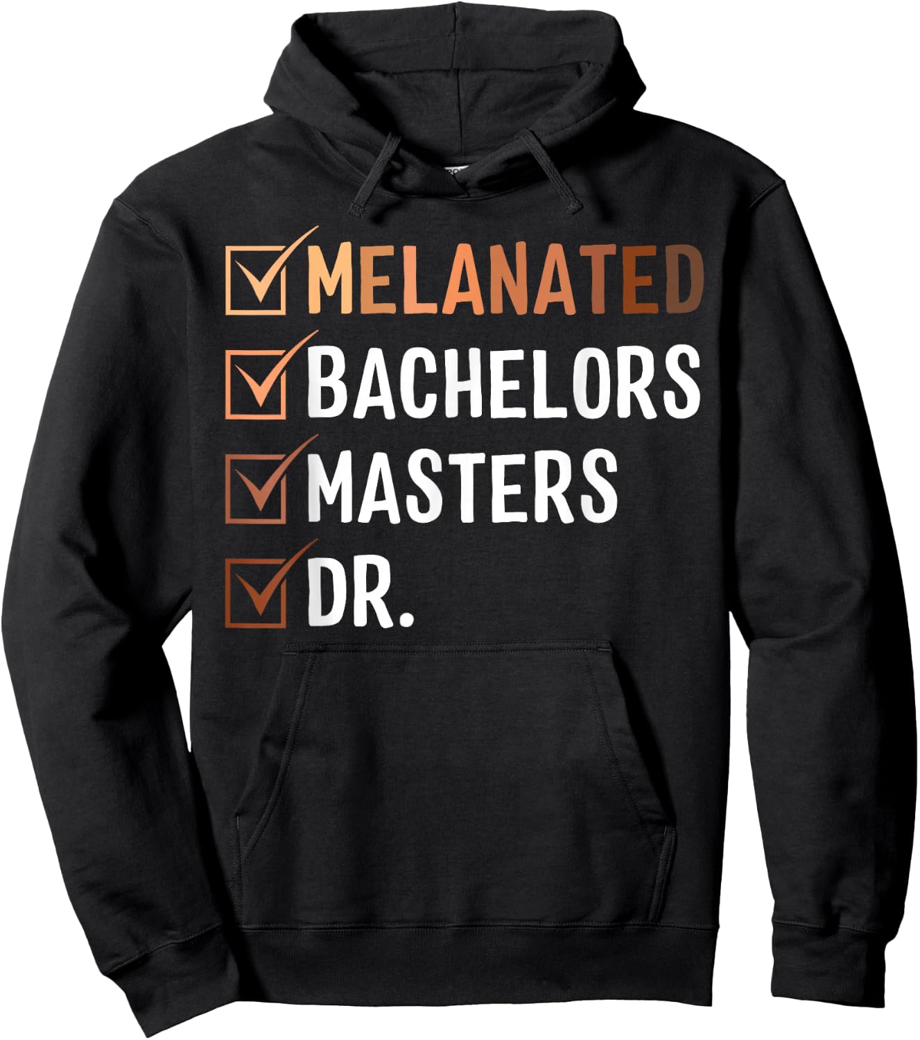 Melanated Doctorate Graduation PhD EdD Bachelor Master Dr Hoodie - Hoodie | Black