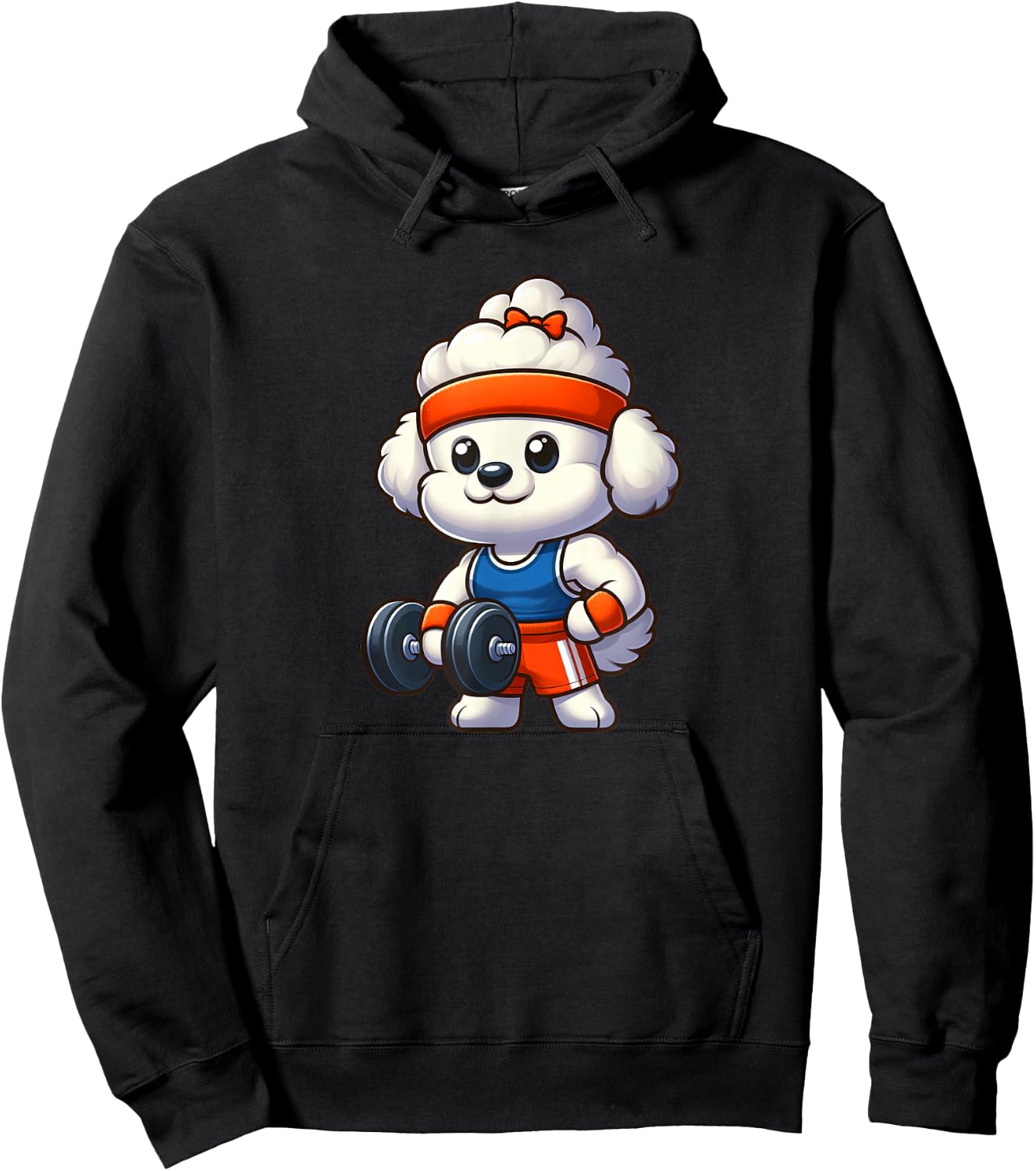 Bichon Frise Workout Dog Funny Weightlifting Hoodie - Hoodie | Black