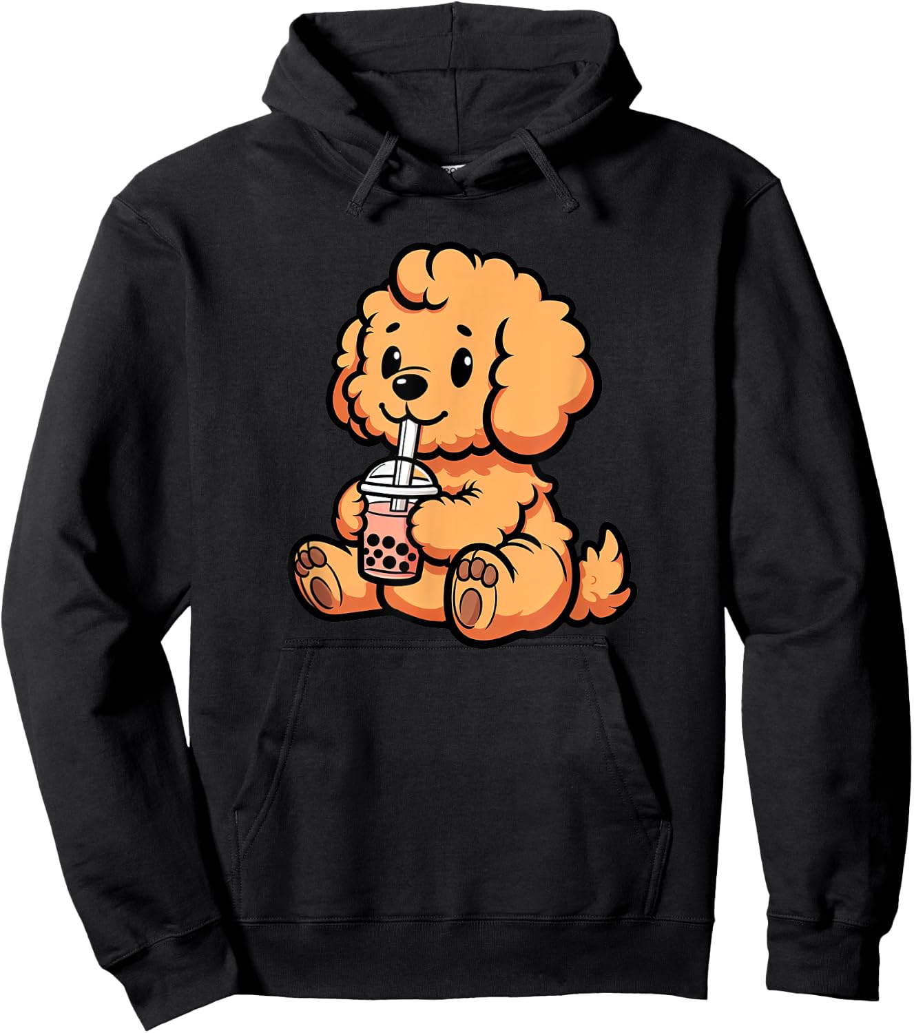 Goldendoodle Bubble Tea Dog Funny Boba Hoodie - Hoodie | Black