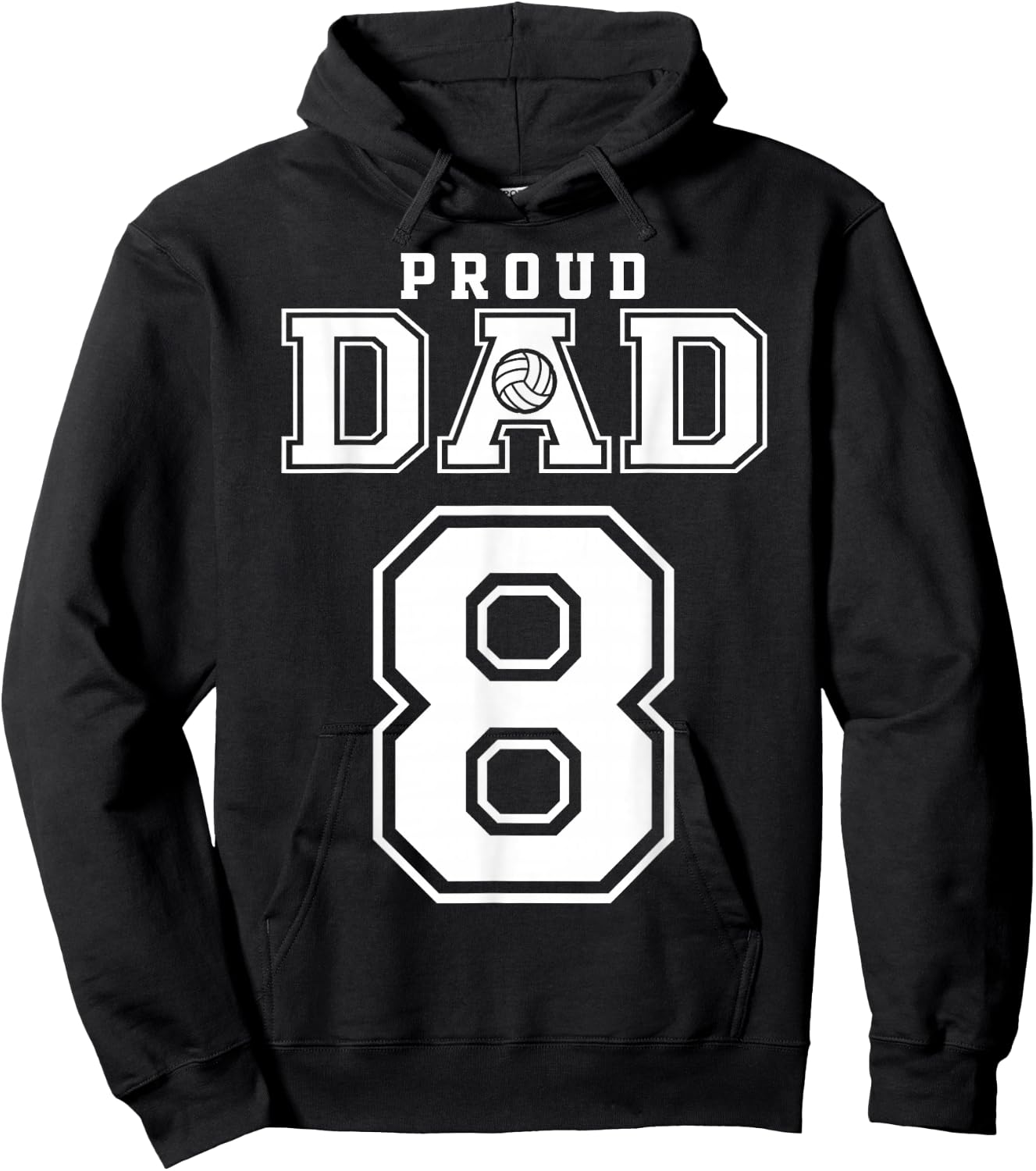 Custom Proud Volleyball Dad Number 8 Personalized Hoodie - Hoodie | Black