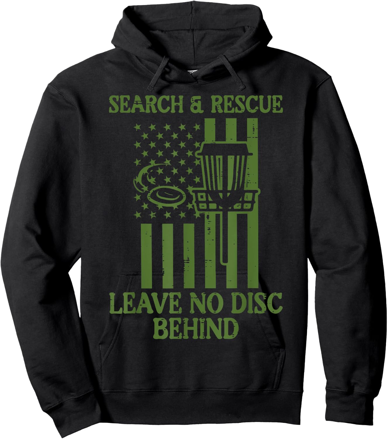 Search Rescue No Disc Behind Flag Frisbee Golf Men Women Kid Hoodie - Hoodie | Black