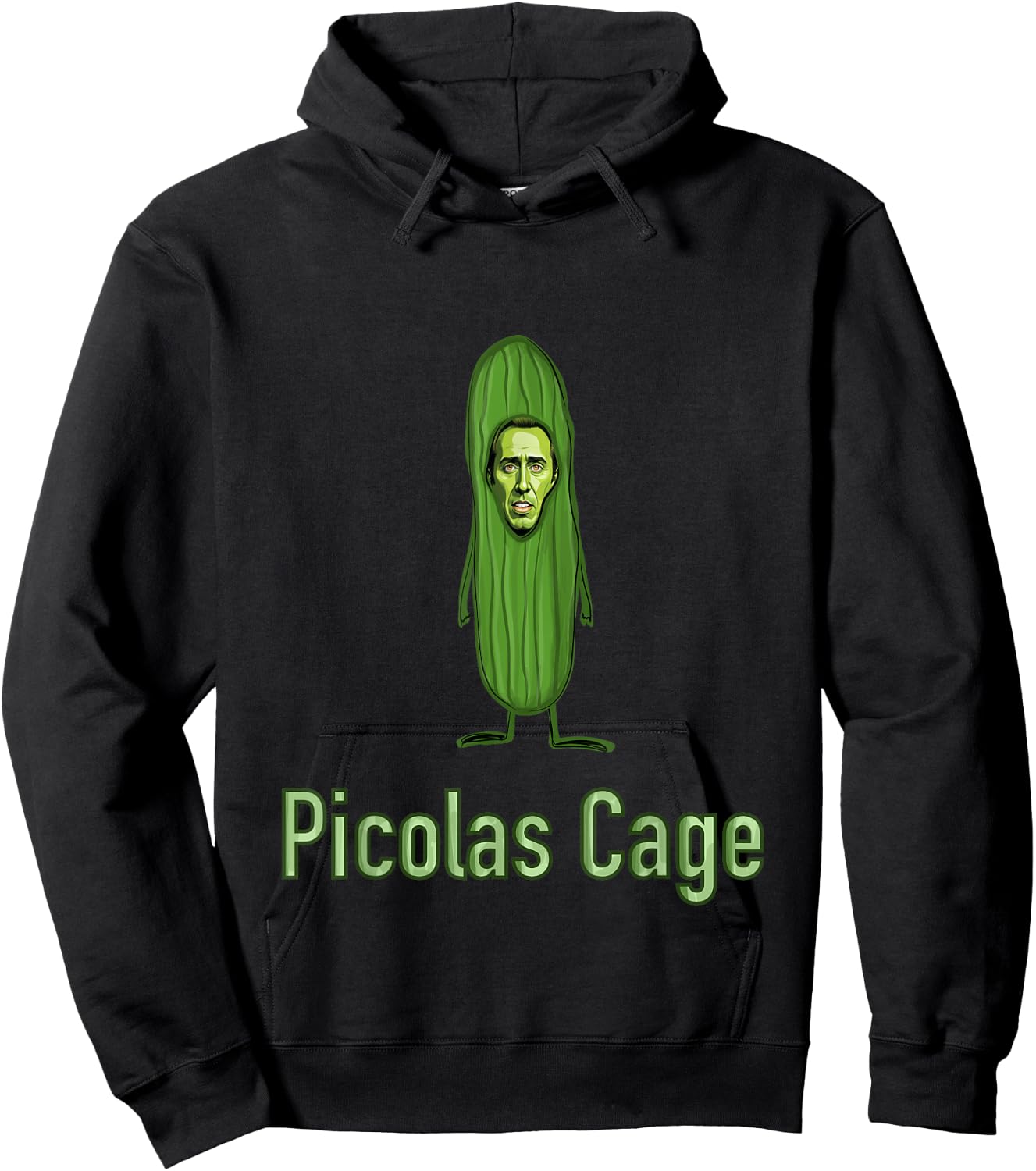 Picolas Cage Funny Celebs Meme Cucumber Pickle Hoodie - Hoodie | Black