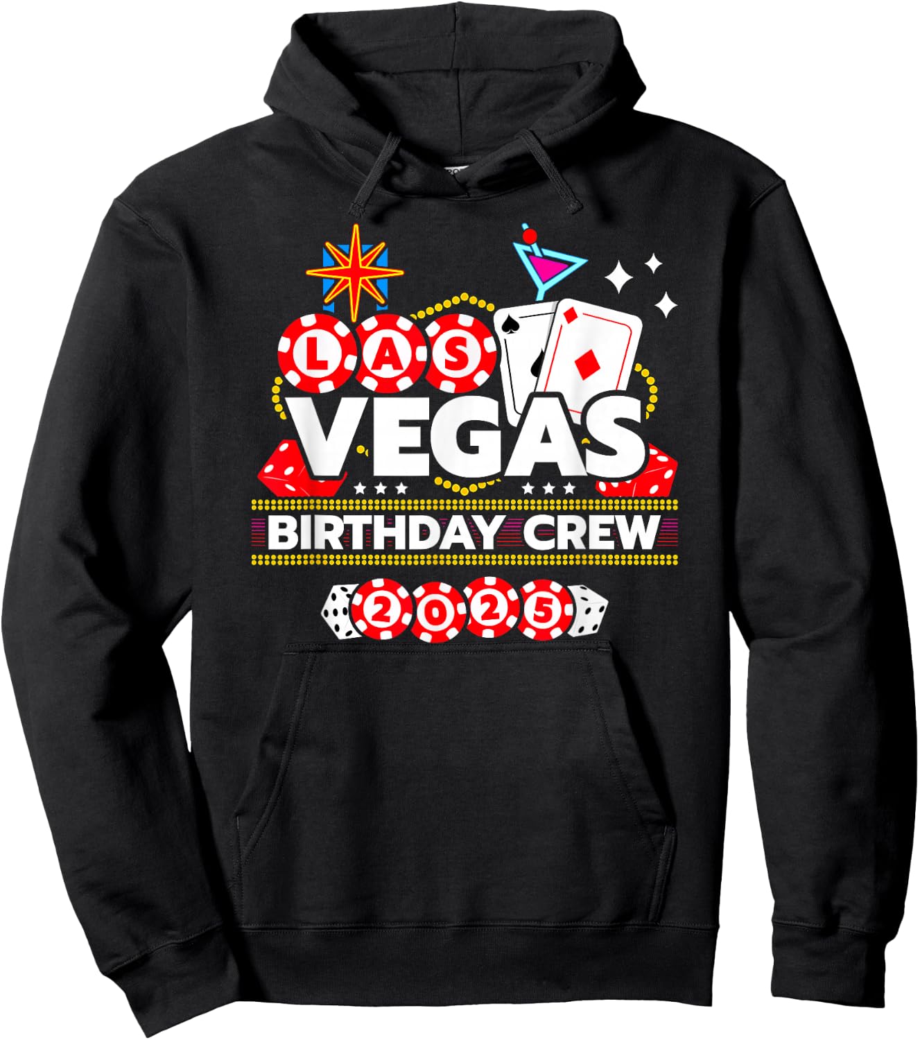 Vegas Birthday Crew - Vegas Girls Trip - Vegas Birthday 2025 Hoodie - Hoodie | Black