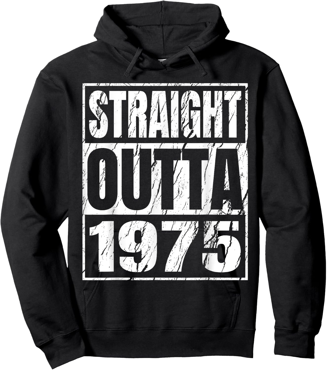 Straight Outta 1975 Retro Birthday Idea Born in 1975 Vintage Hoodie - Hoodie | Black