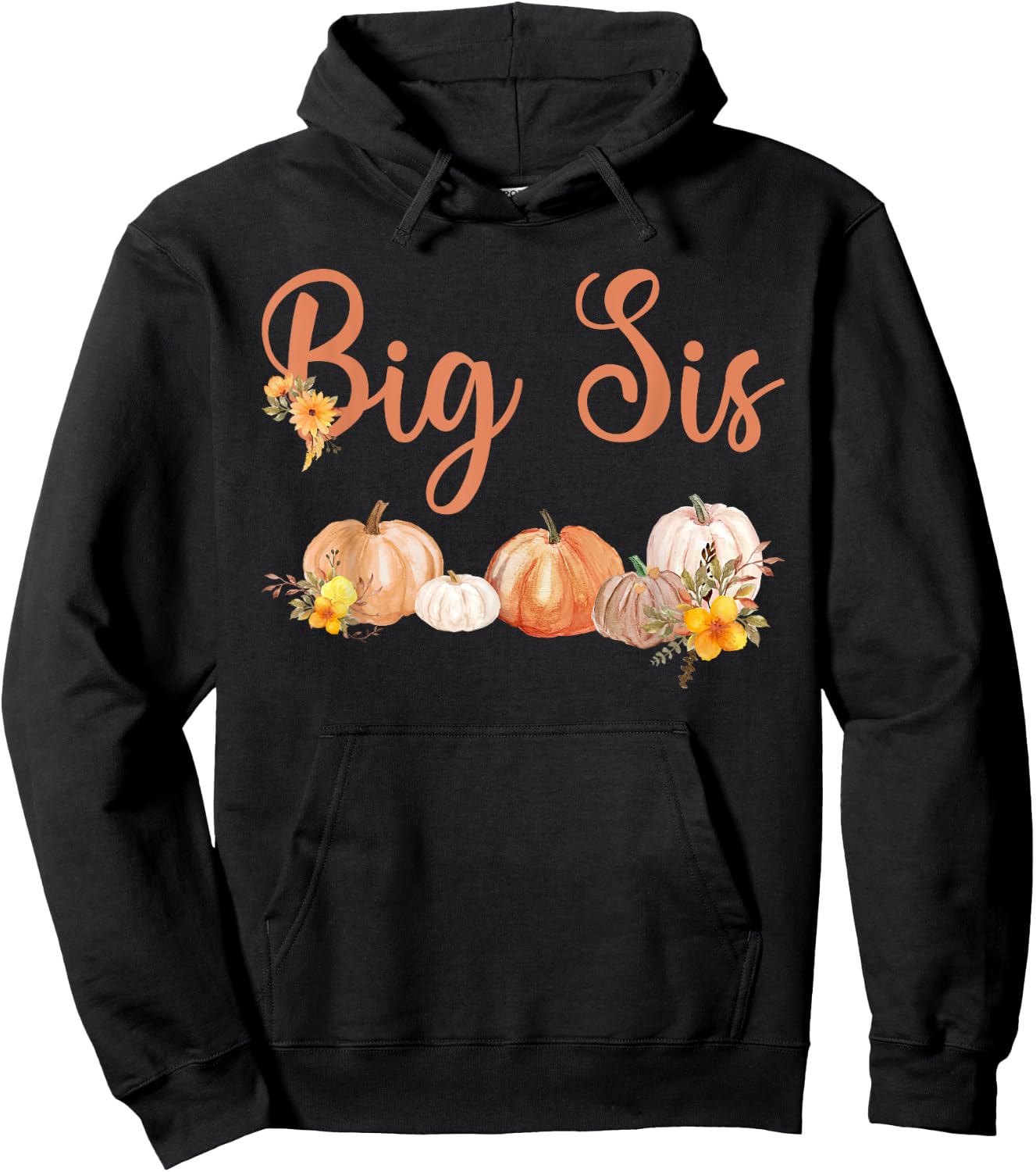 Big Sister of Little Pumpkin First Birthday Autumn Pumpkin Hoodie - Hoodie | Black