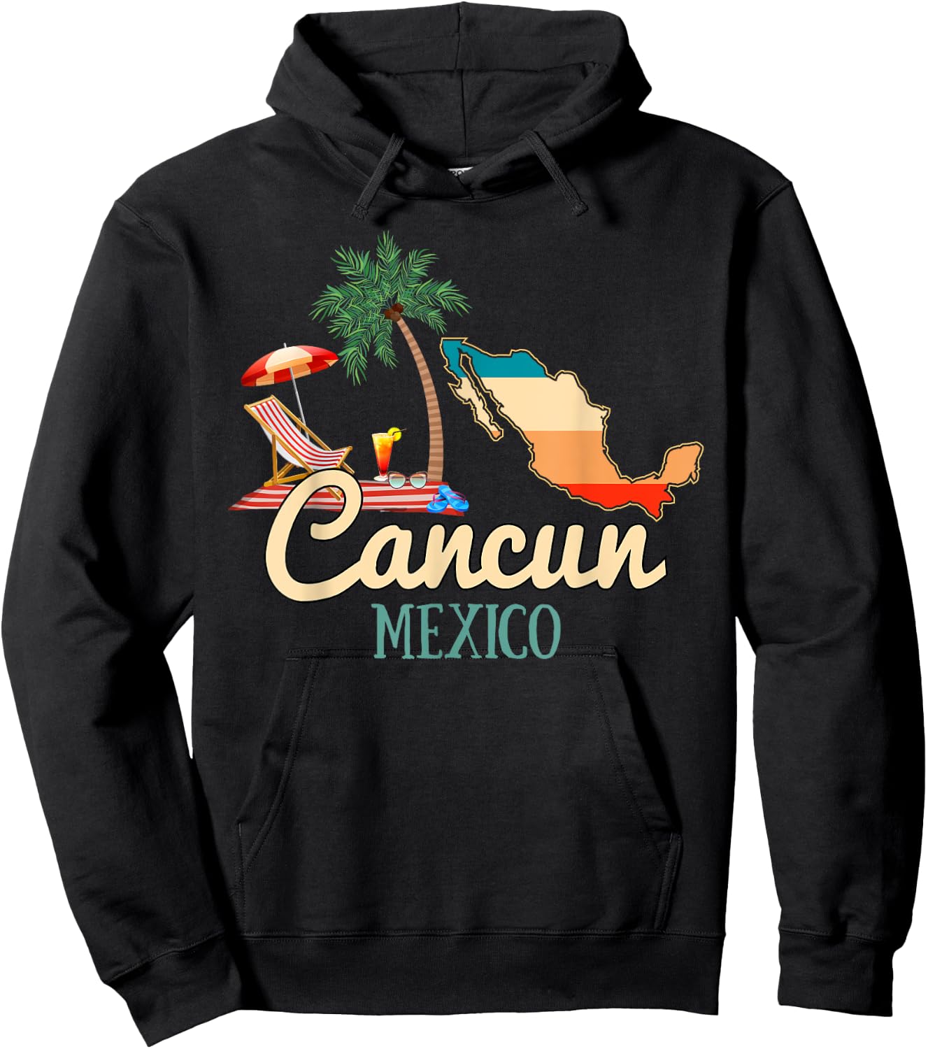 Cancun Mexico Souvenir Shirt Family Matching Vacation Cancun Hoodie - Hoodie | Black