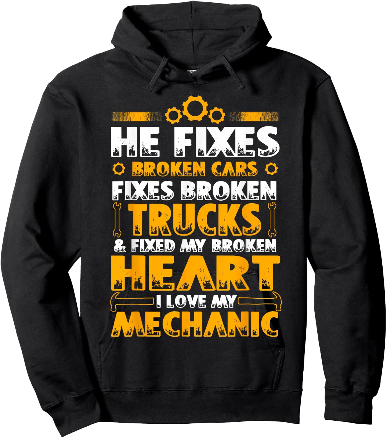 I Love My Mechanic T Shirt, Proud Mechanic's Wife T Shirt Hoodie - Hoodie | Black