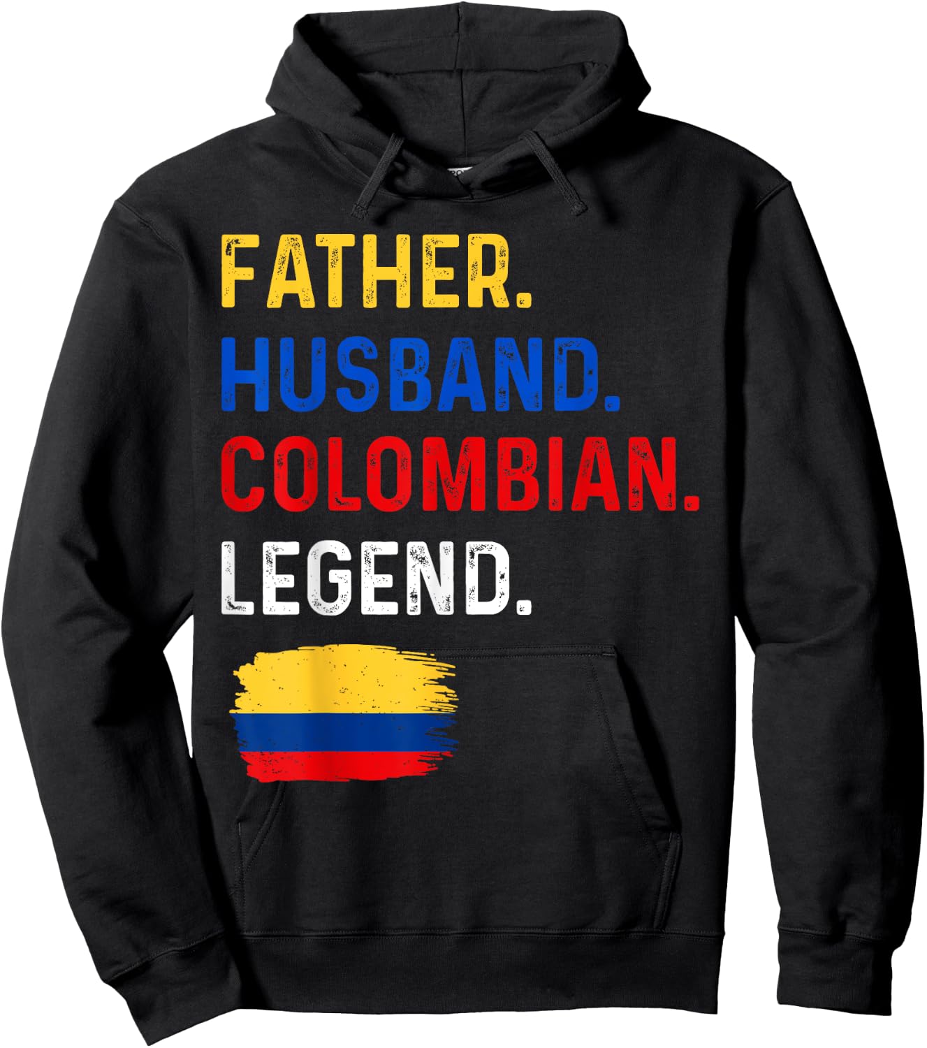 Father Husband Colombian Legend Proud Dad Colombia Flag Hoodie - Hoodie | Black