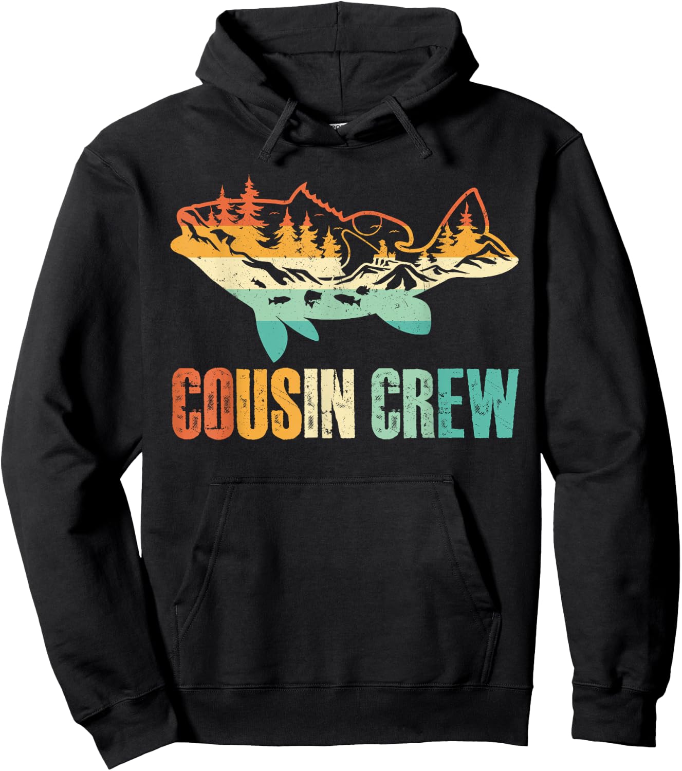 Cousin Crew Shirts For Kids Family Fisherman Fishing Lovers Hoodie - Hoodie | Black