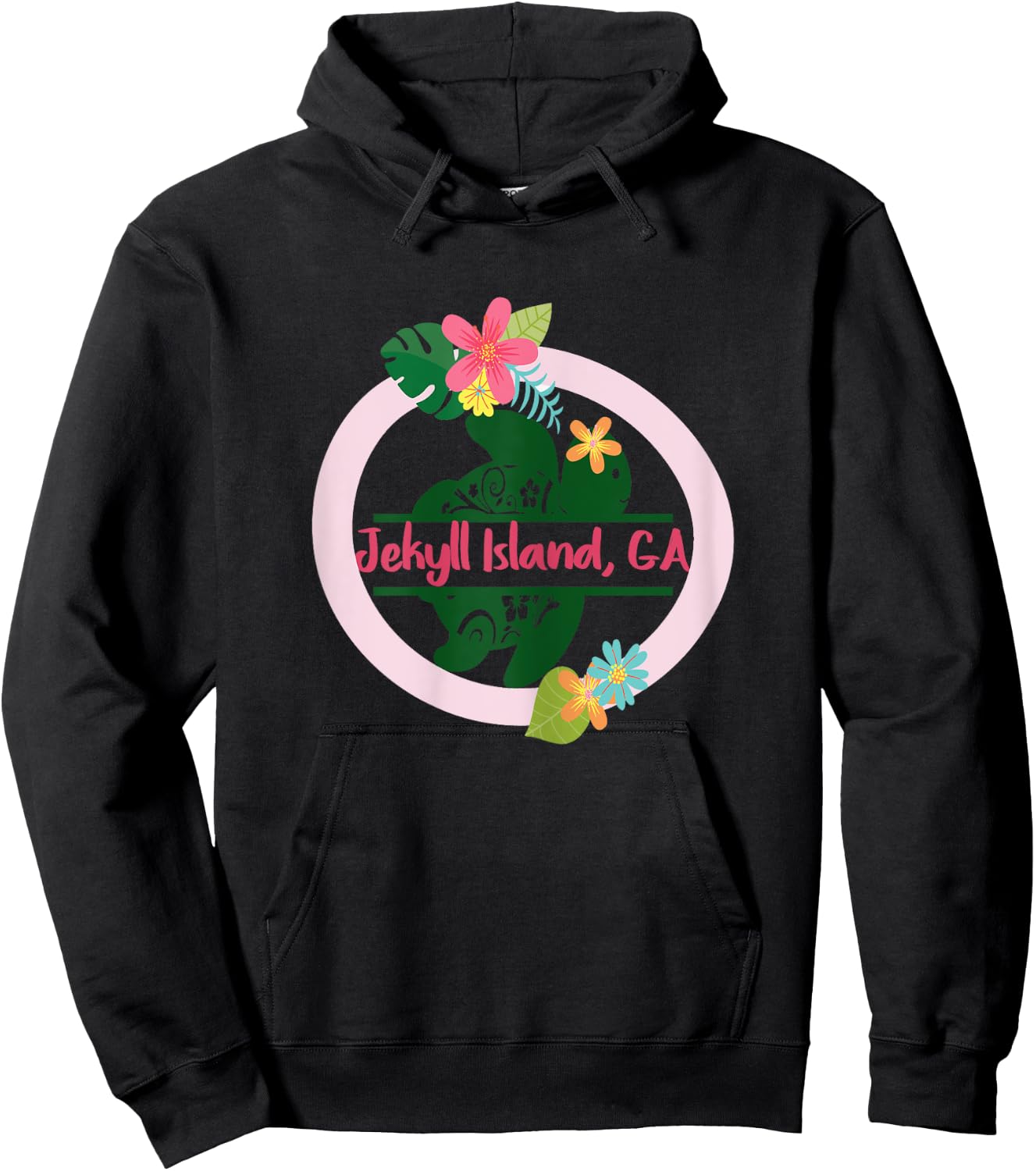 Girls Sea Turtle Jekyll Island Georgia Shirts Beach Vacation Hoodie - Hoodie | Black