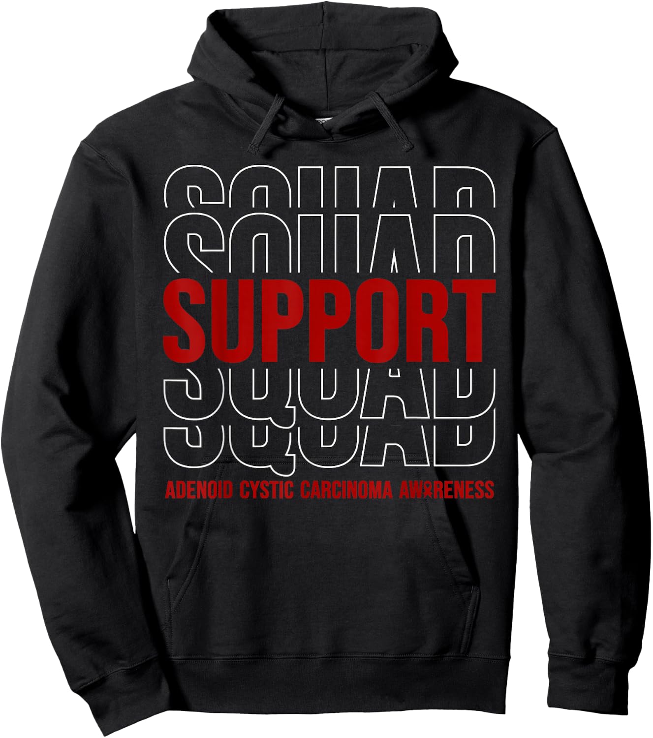 Adenoid Cystic Carcinoma Awareness Support Squad Hoodie - Hoodie | Black