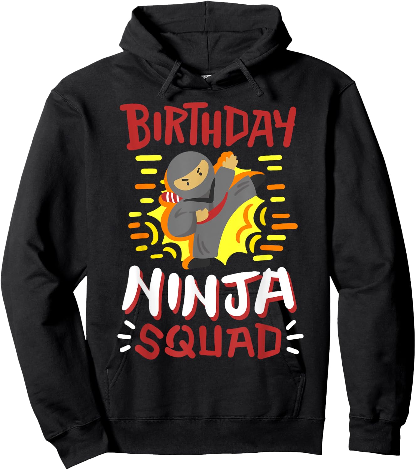 Birthday Ninja Squad Karate Girls Boys Kid Bday Party Family Hoodie - Hoodie | Black