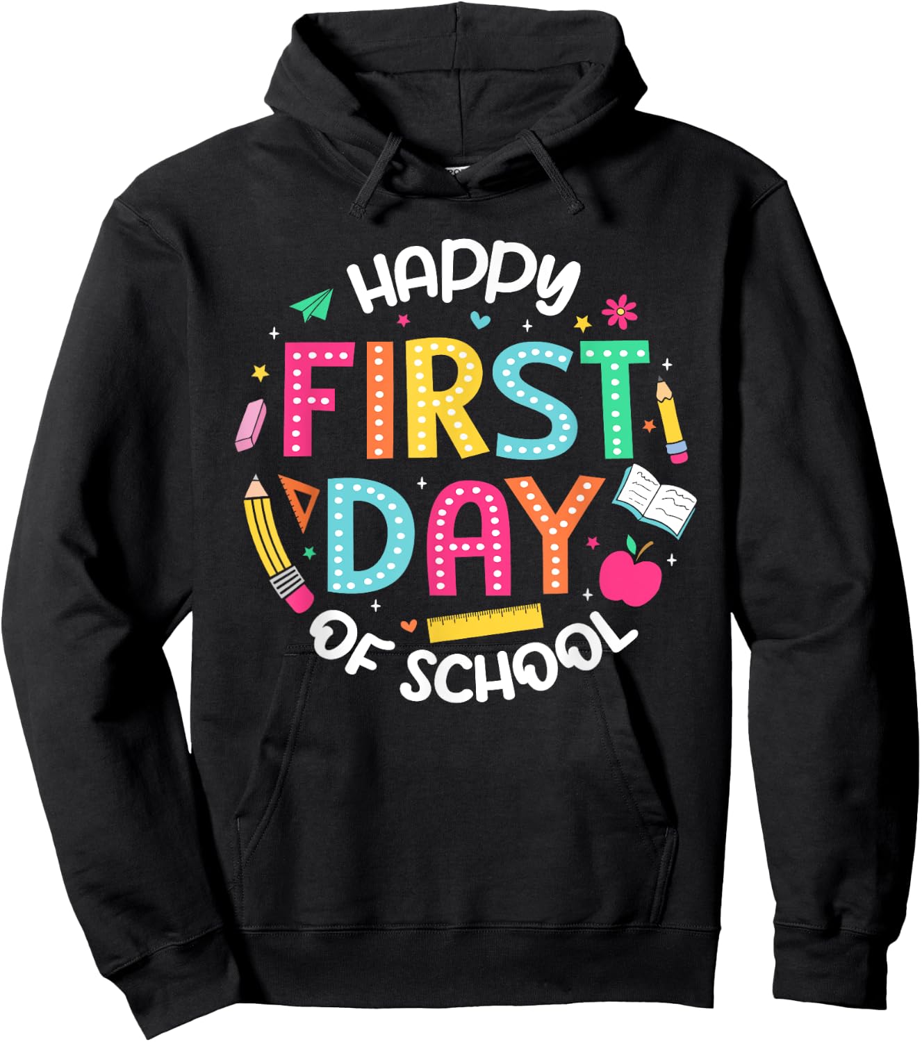 Happy First Day Of School Teacher Student Back To School Women Kids Hoodie - Hoodie | Black