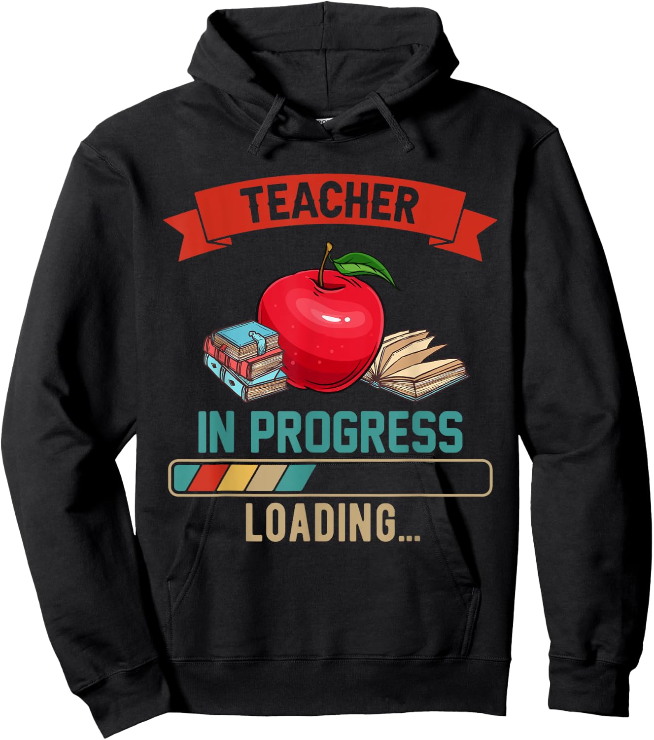 Vintage Teacher In Progress Loading Proud Future Job Hoodie - Hoodie | Black